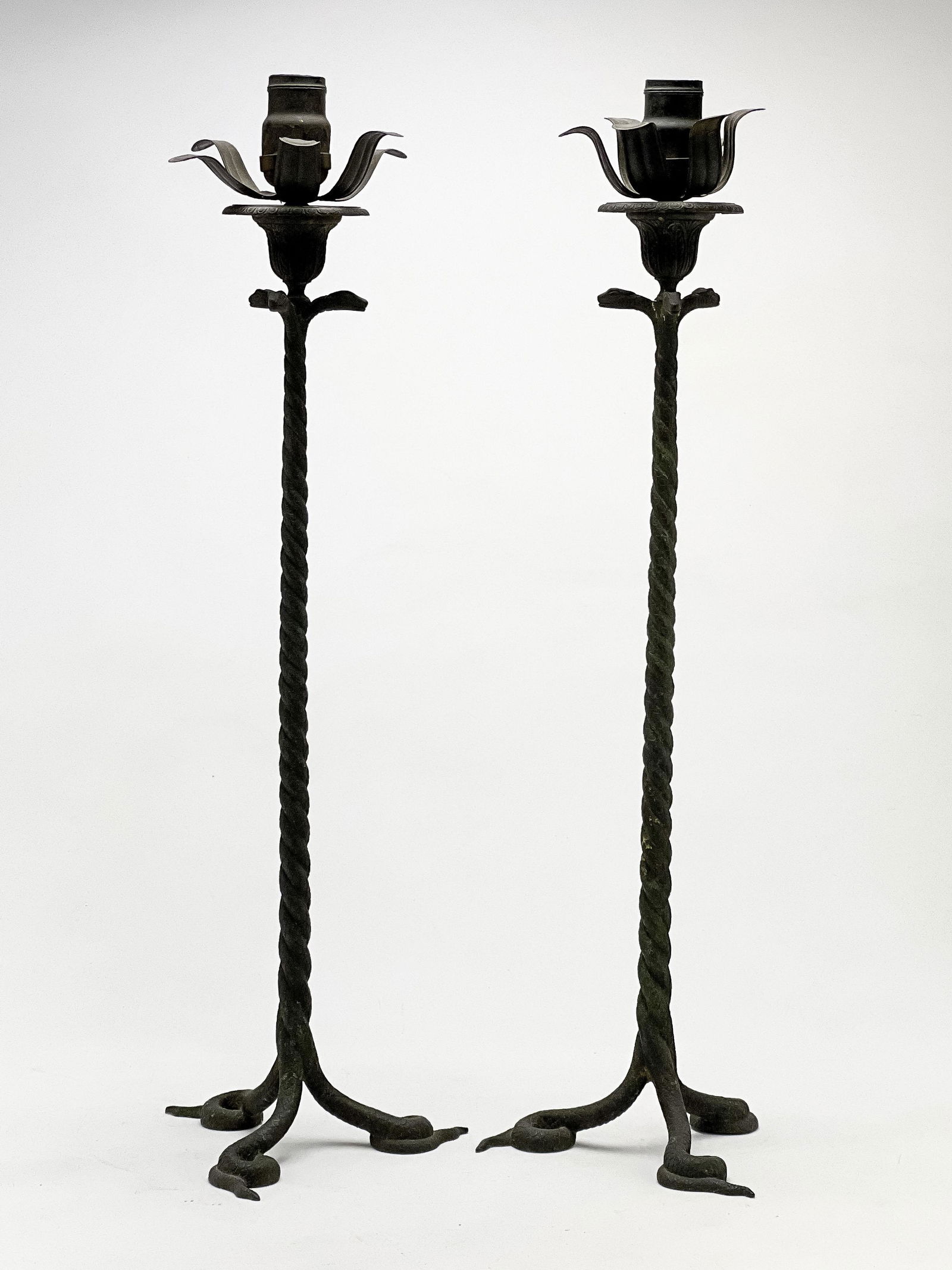 Bronze Snake Lamps, Pair (1 of 4)