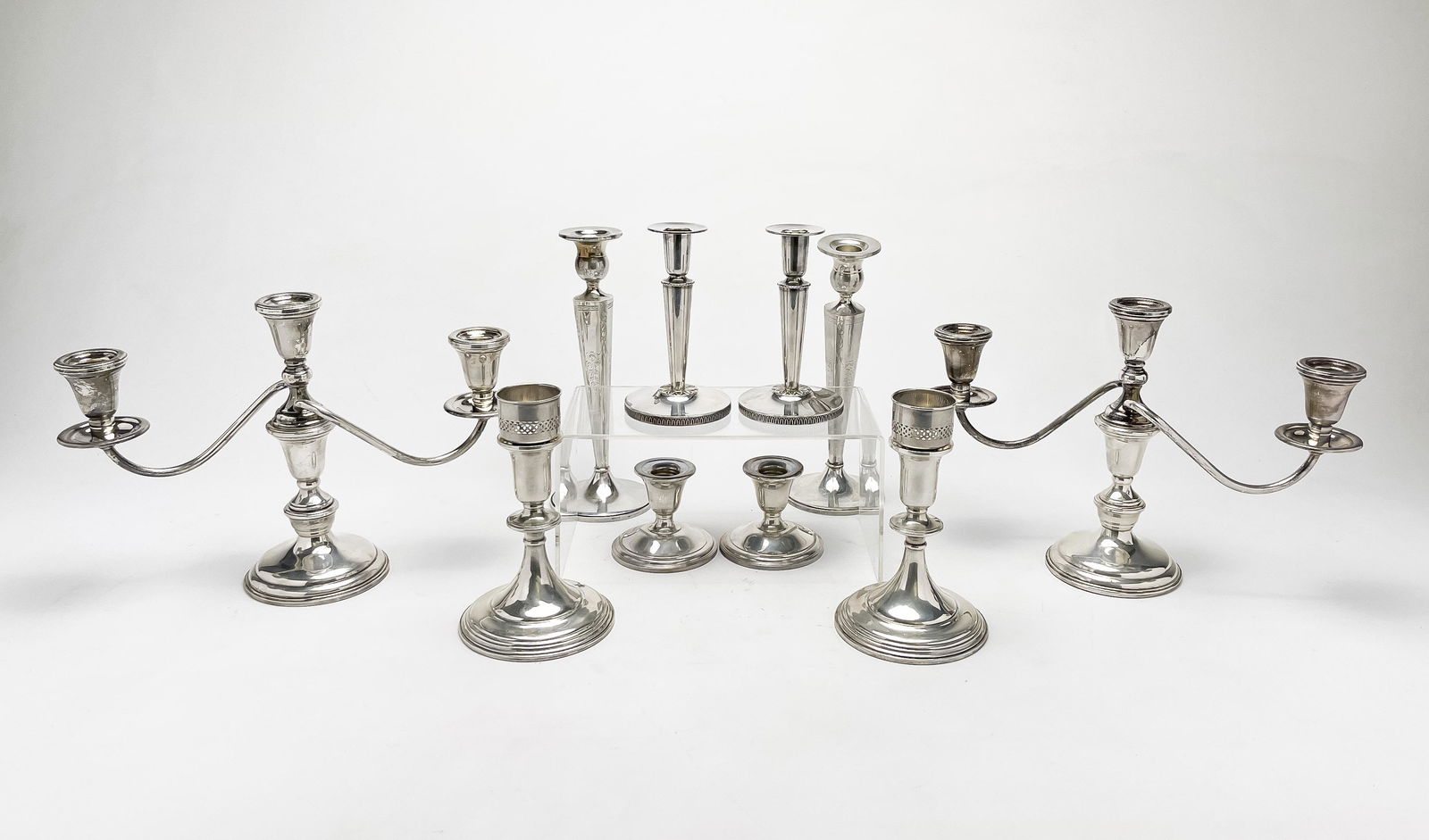 Weighted Sterling Silver Candlesticks, Group of 10 (1 of 10)