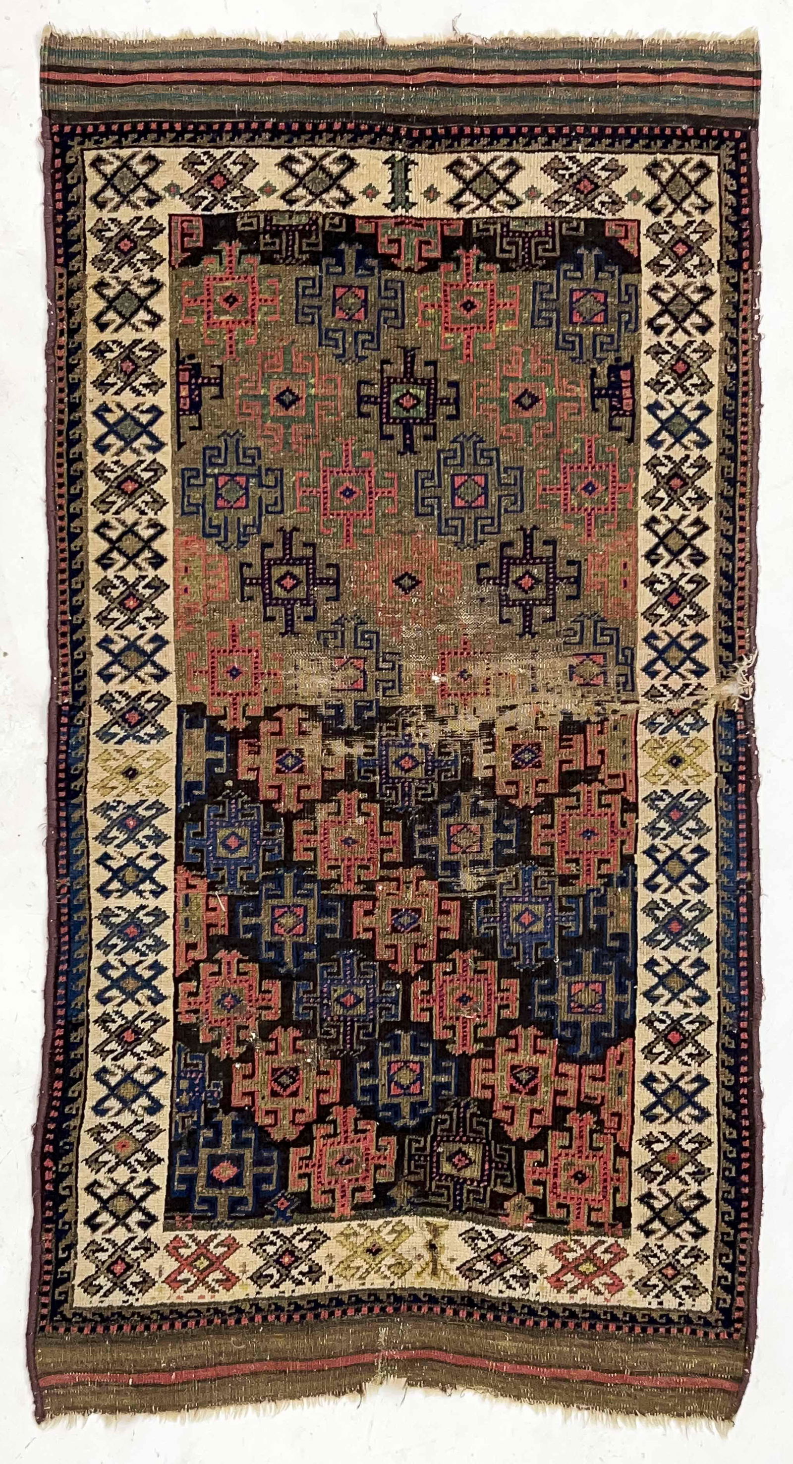 Baluch Rug: Lot 8 Baluch Rug West Turkestan late 19th century 4 ft 11 in x 2 ft 8 in Provenance: Jim Dixon Collection