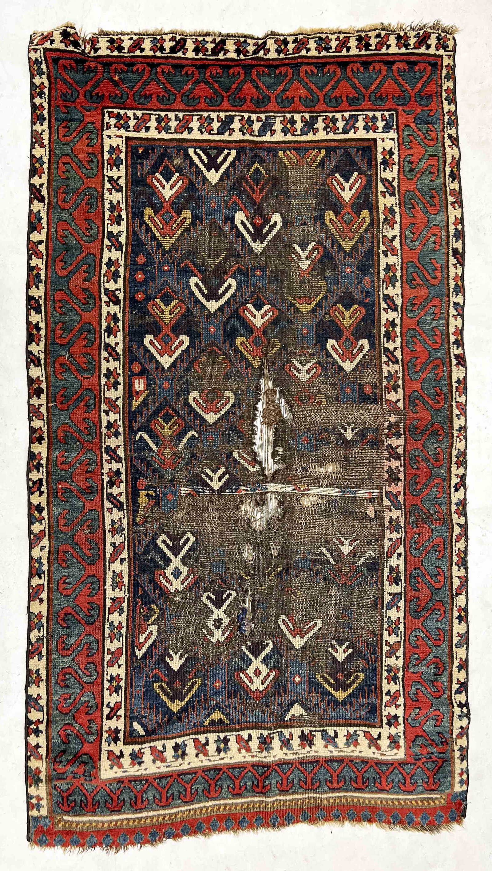 Kazak Rug: Lot 75 Kazak Rug Southwest Caucasus late 19th century 6 ft 1 in x 3 ft 4 1/2 in 73 x 40 1/2 inches Provenance: Jim Dixon Collection