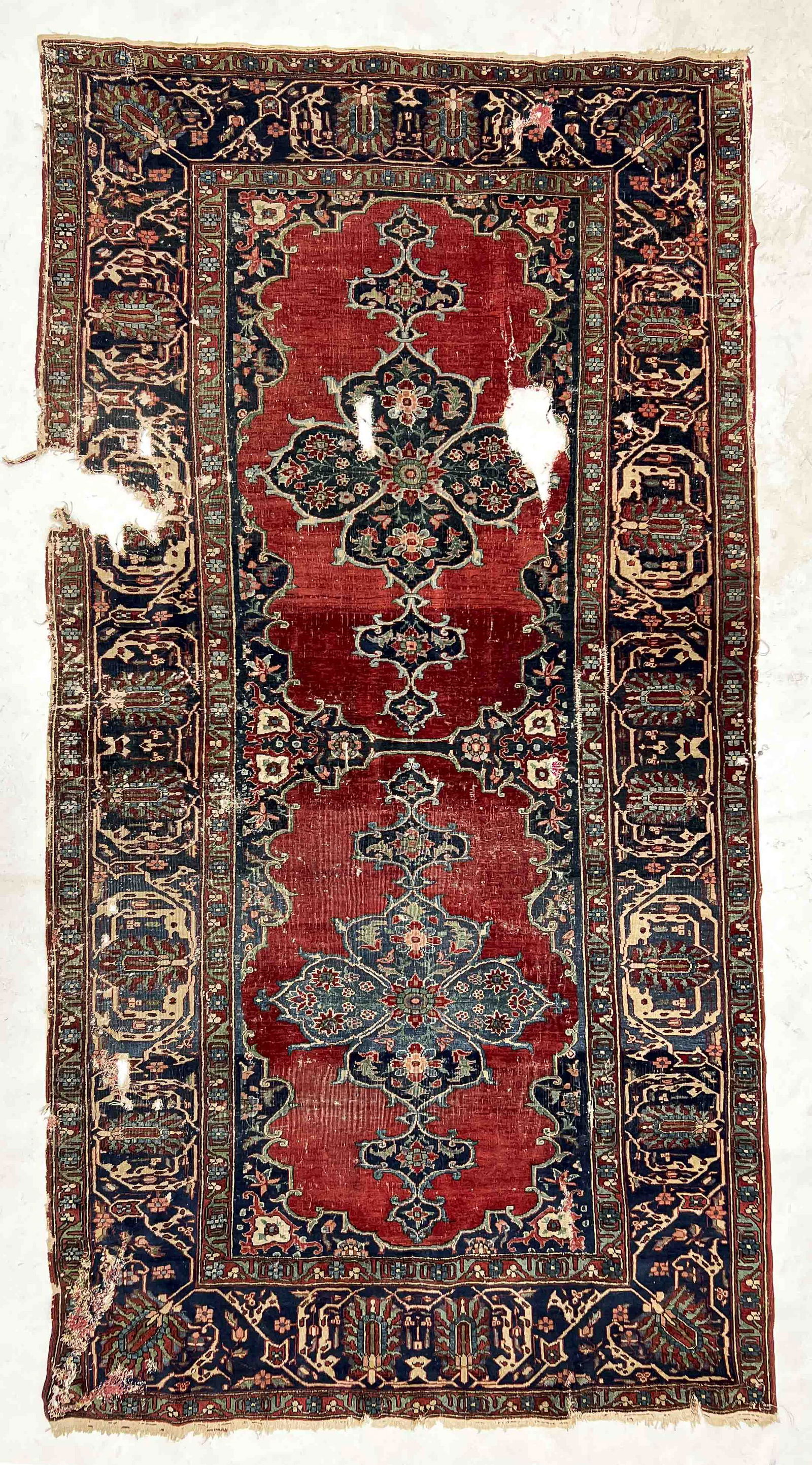 Sivas Rug: Lot 117 Sivas Rug Central Anatolia early 20th century 8 ft 5 in x 4 ft 5 in Provenance: Jim Dixon Collection