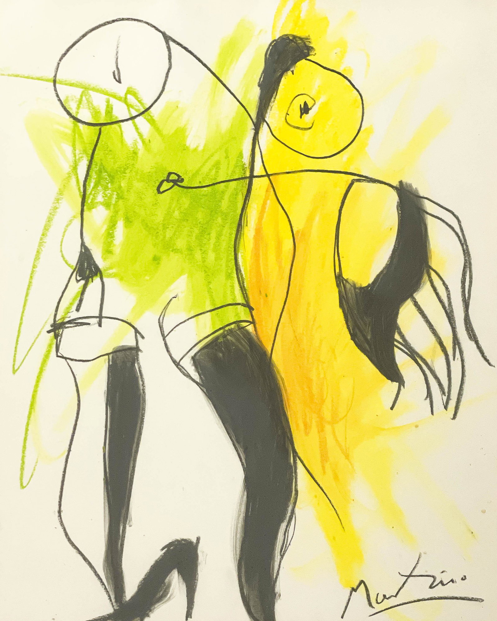 Alberto Montaño Mason - Bailarina II: Lot 21 Alberto Montaño Mason Mexican (b. 1953) Bailarina II (1984) oil pastel on paper signed lower right 16 1/4 x 13 1/2 inches frame dimensions: 24 1/4 x 21 1/2 x 3/4 inches, black wood frame P