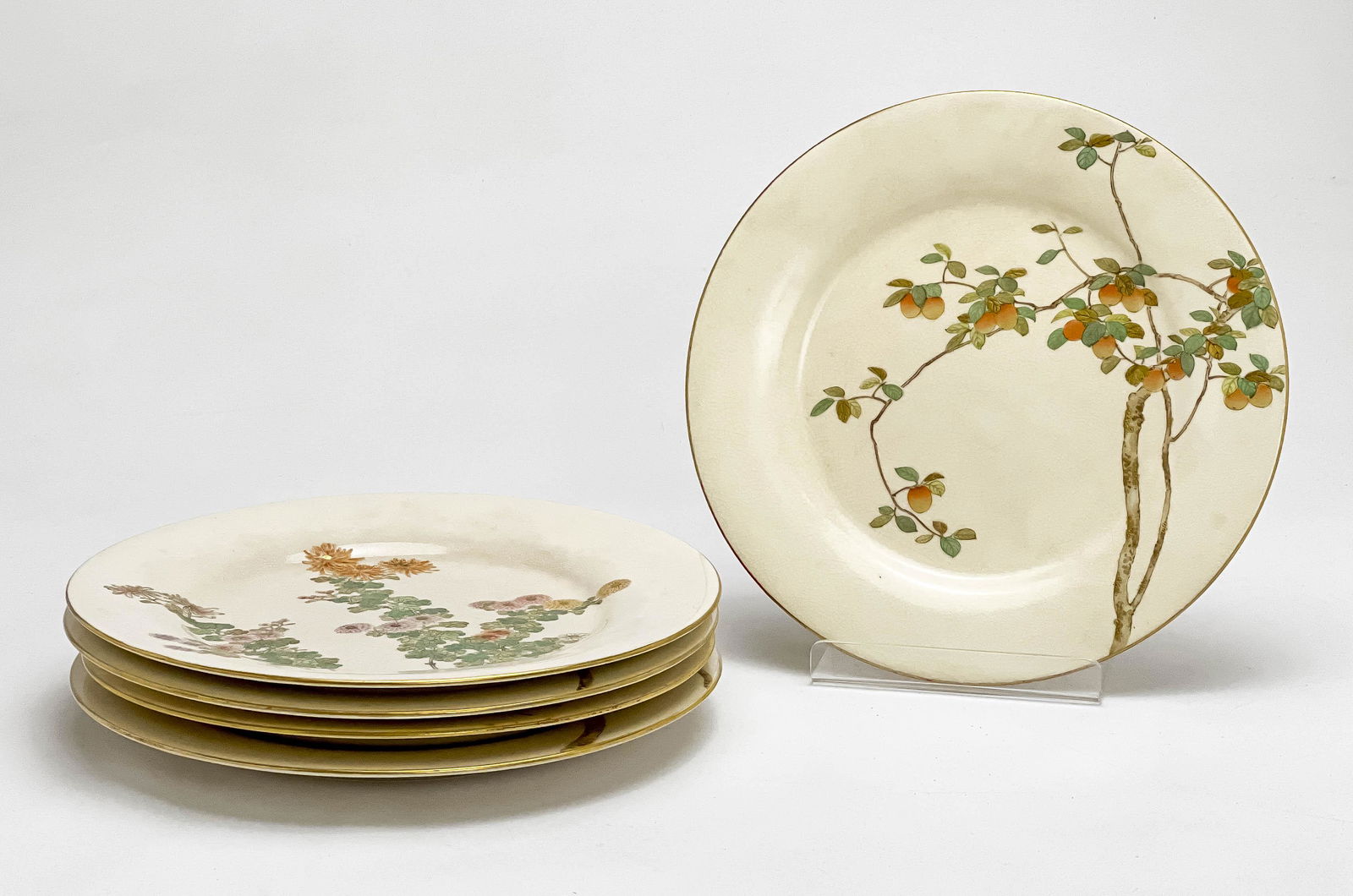 Set of 5 Japanese Satsuma Dishes, Yamanaka Co. and Kinkozan marks (1 of 4)