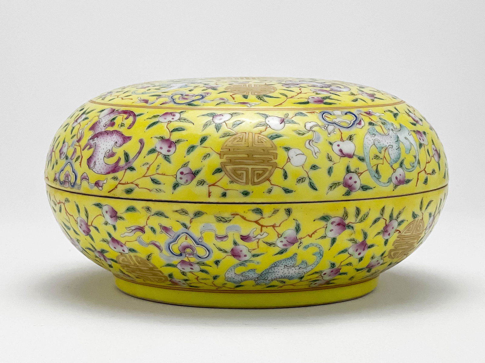 Chinese Porcelain Yellow Ground Circular Box and Cover (1 of 7)