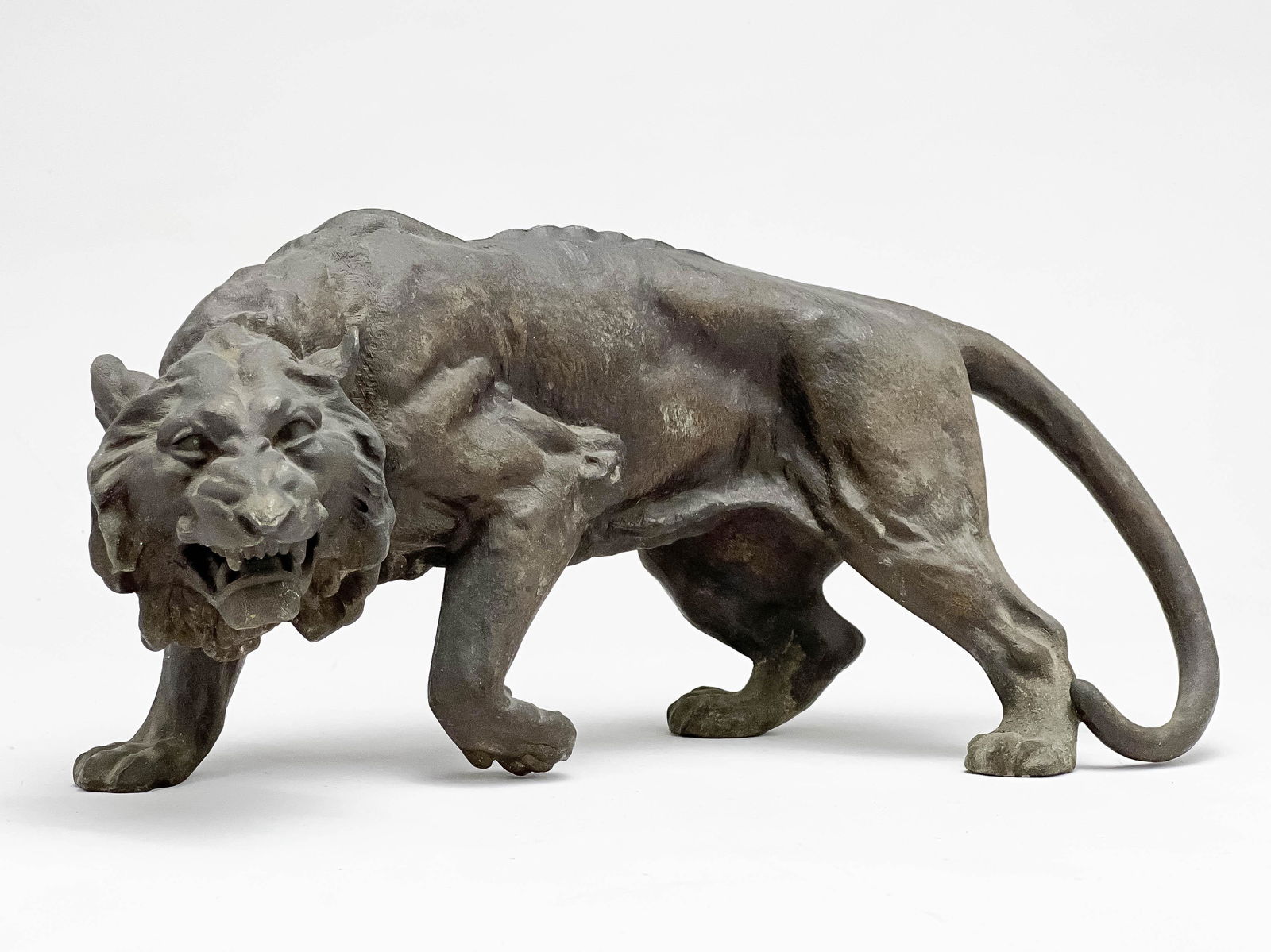 Japanese Metal Okimono Figure of a Tiger (1 of 6)