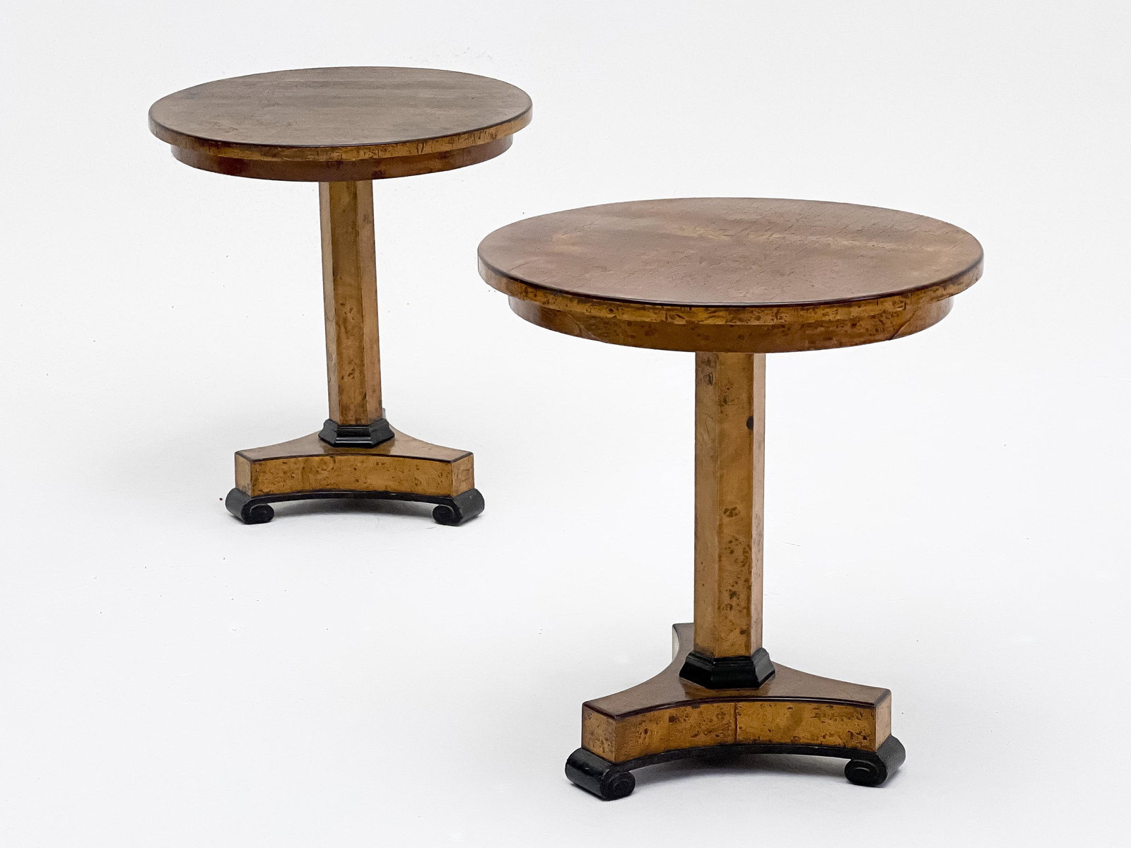 Biedermeier Style Round Top Side Tables, Pair (1 of 5)