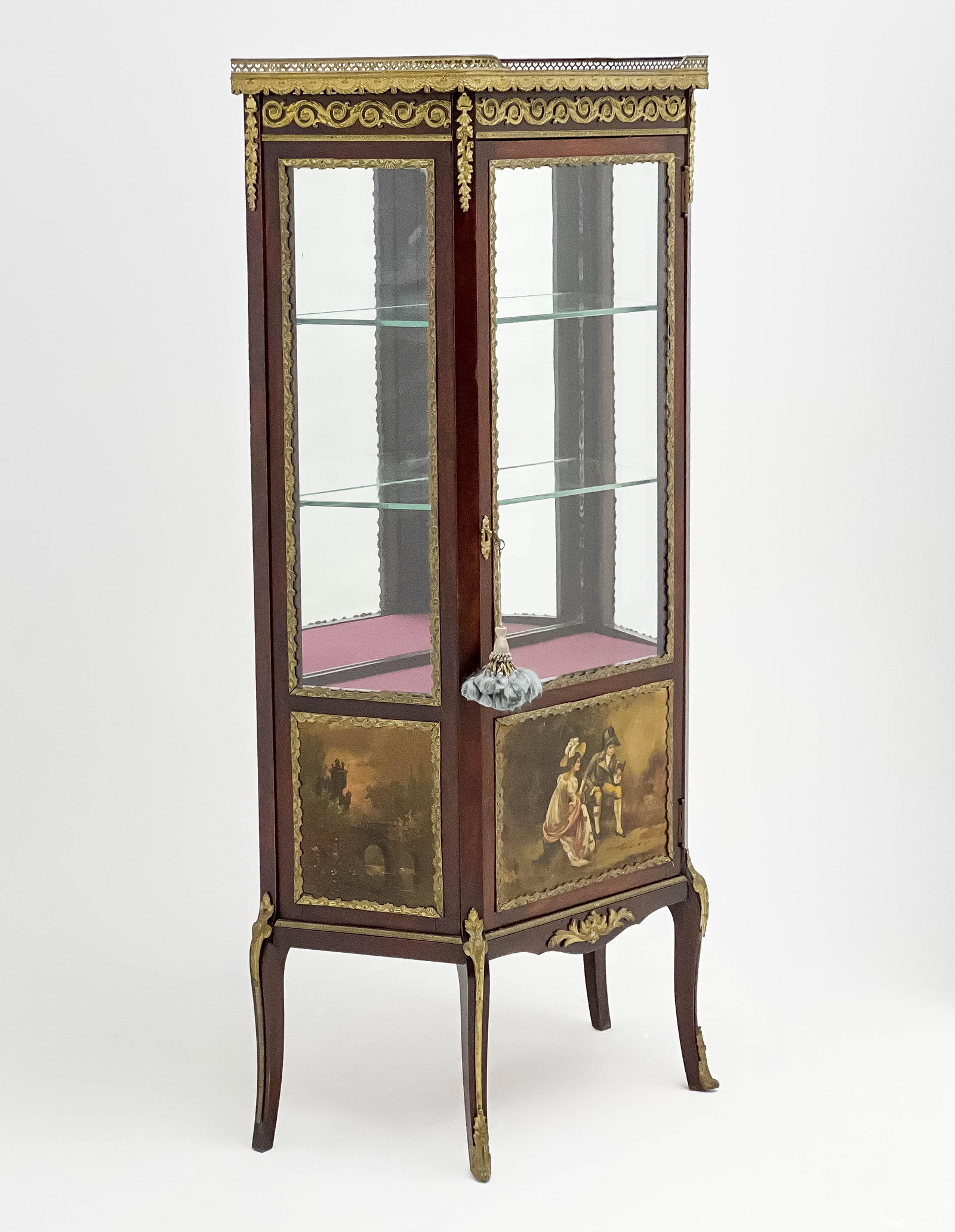 Louis XVI Style Mahogany Vernis Martin Vitrine (1 of 7)