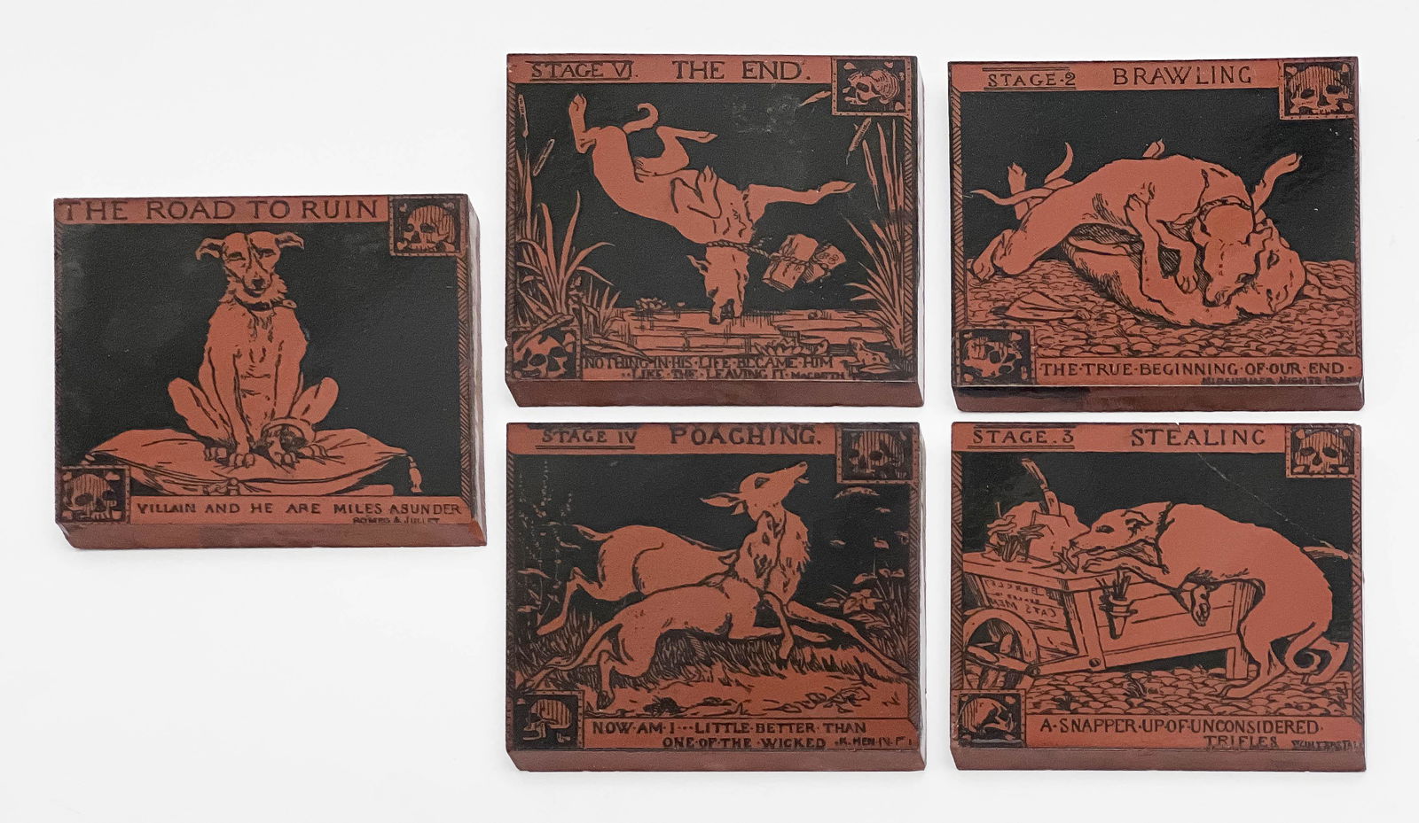 Minton, Hollins & Co. ”The Road to Ruin” Tiles (1 of 5)