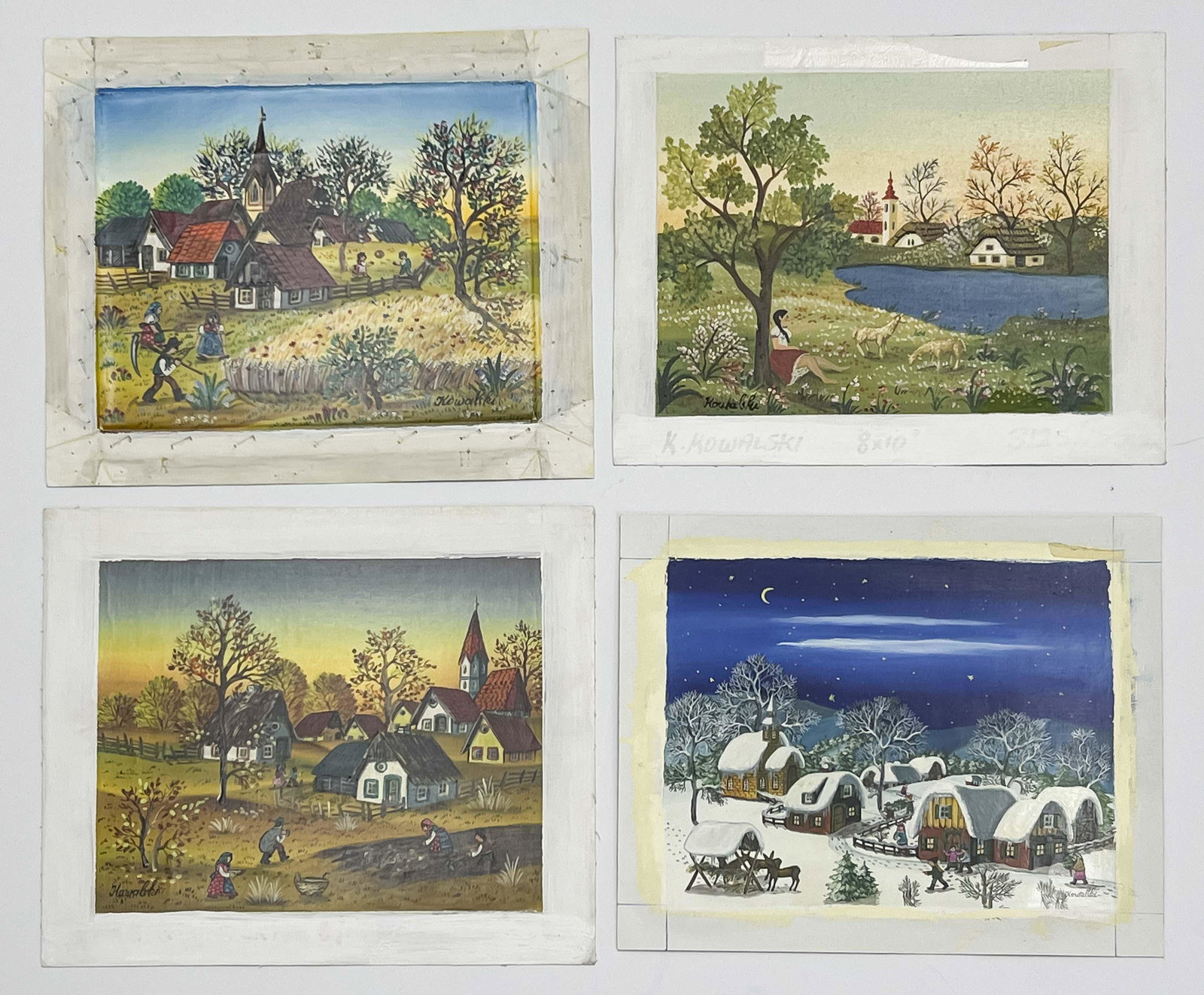 A. Kowalski - 4 Works: Lot 194 A. Kowalski Hungarian (b. 1926) 4 Works oil on canvas each signed lower right each: 8 x 10 inches unframed and unstretched Provenance: From the Collection of a Fourth-Generation New York Art G