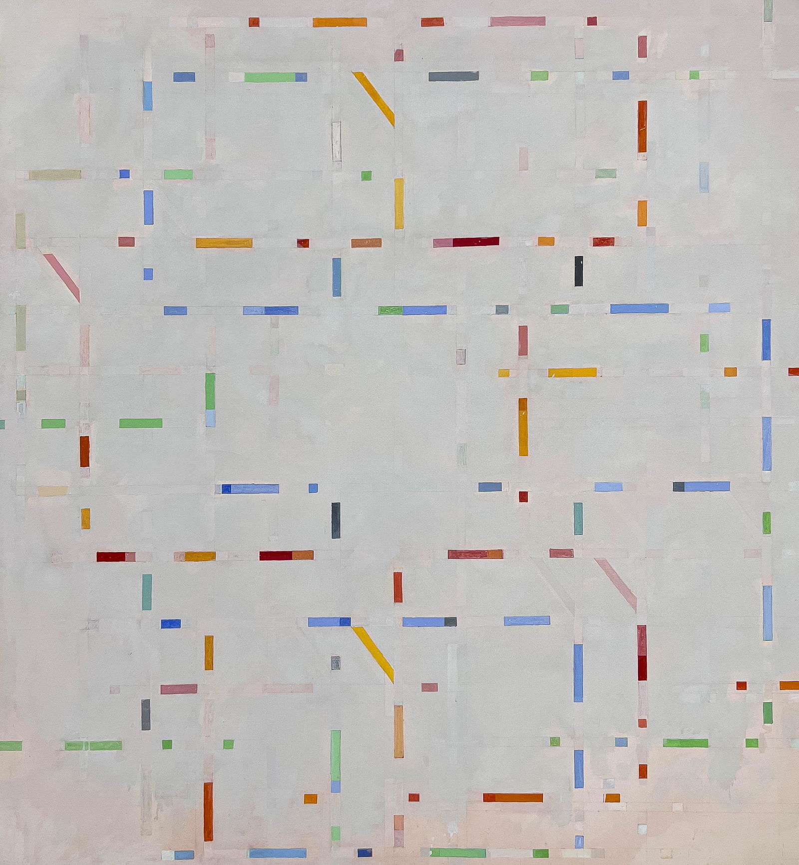 Michael Loew - Red and Green Staccato: Lot 32 Michael Loew American (1907-1985) Red and Green Staccato (1977) acrylic on canvas signed verso 72 x 66 inches frame dimensions: 73 1/2 x 67 1/2 x 2 1/4 inches, wood frame Provenance: From a P