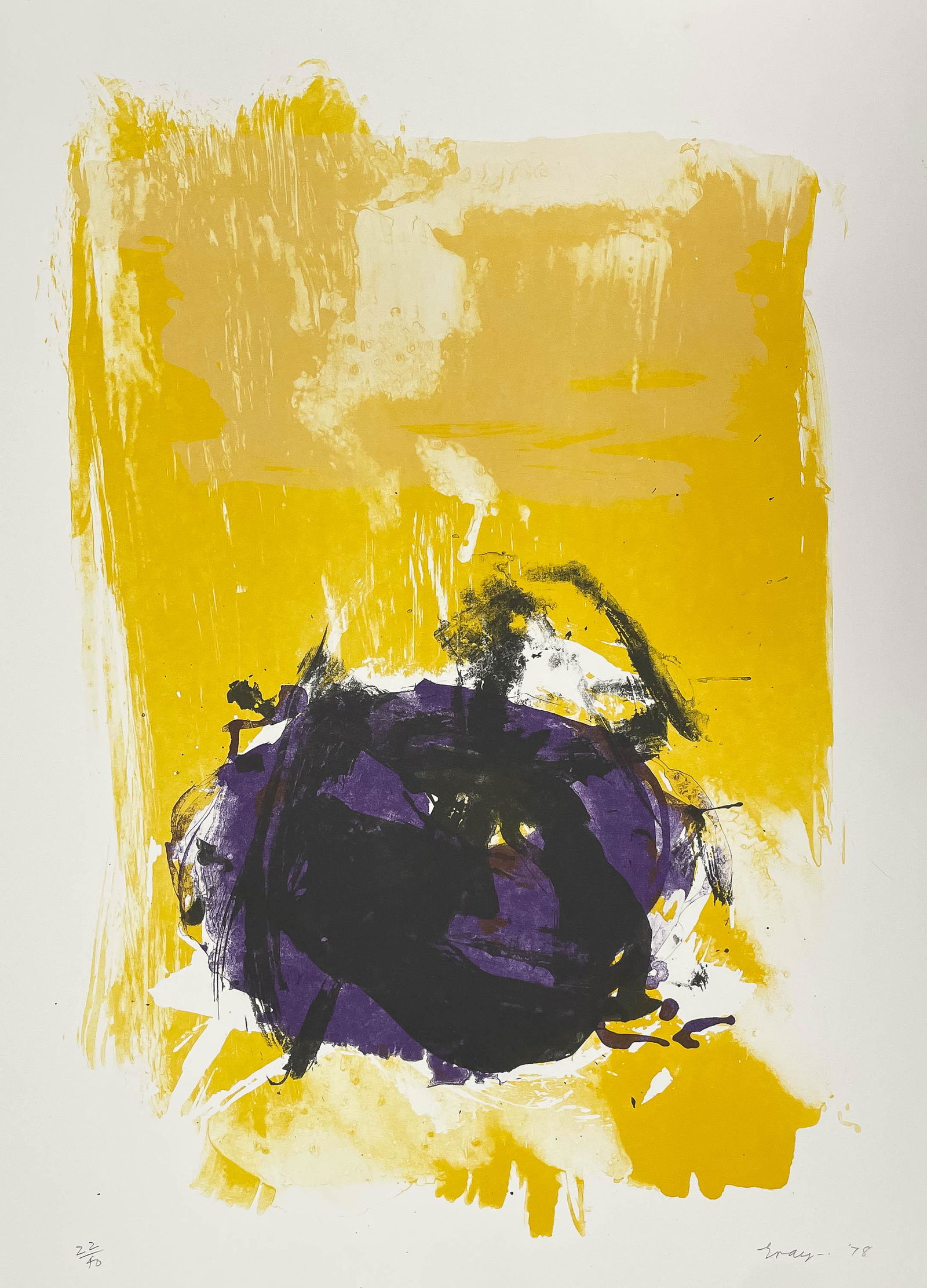 Cleve Gray - Untitled (Yellow, Purple, Black) (1 of 4)