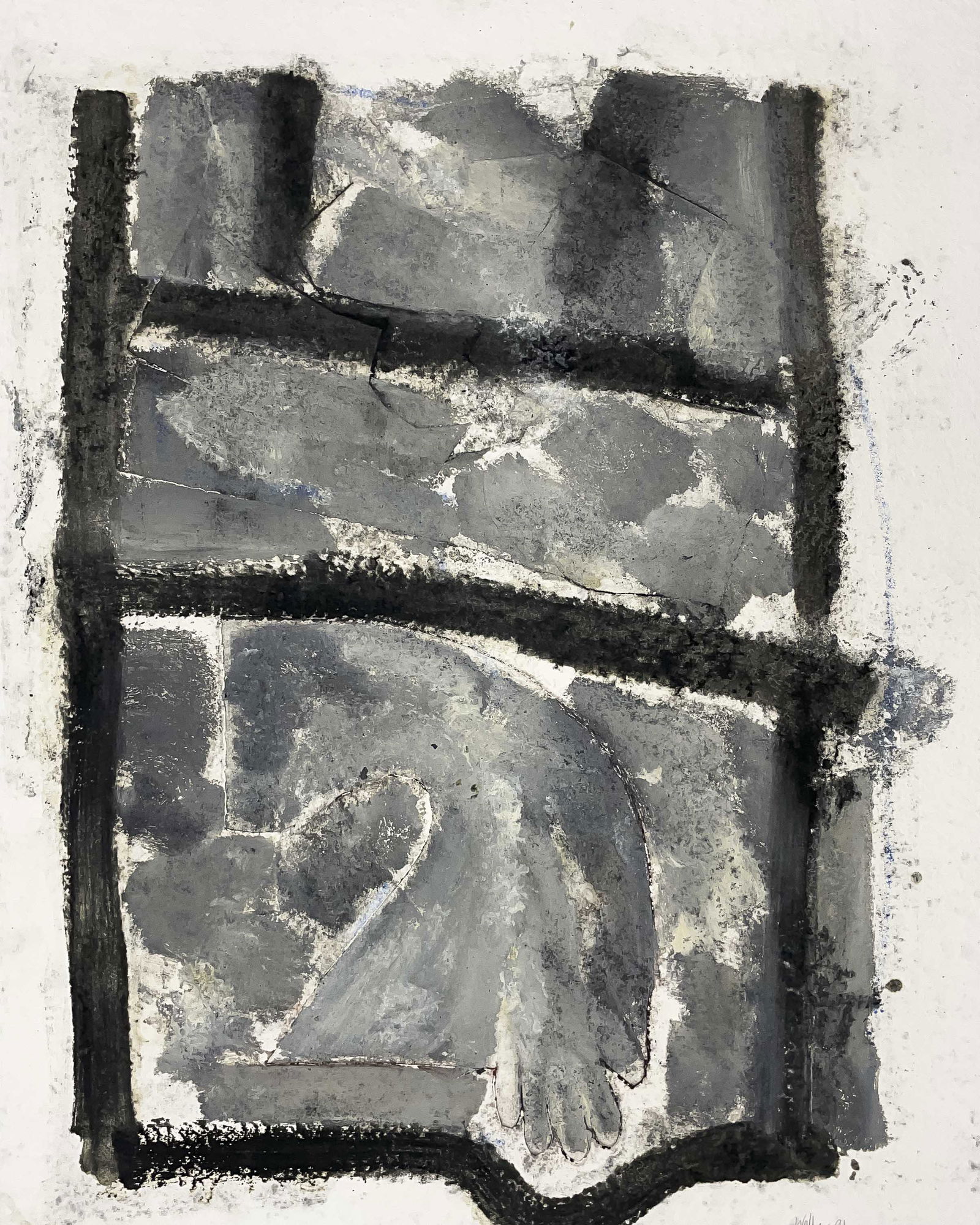 John Walker - #15: Lot 148 John Walker British (b. 1939) #15 (1991) monoprint signed lower right 50 1/2 x 40 1/2 inches unframed Provenance: From a Private Collection