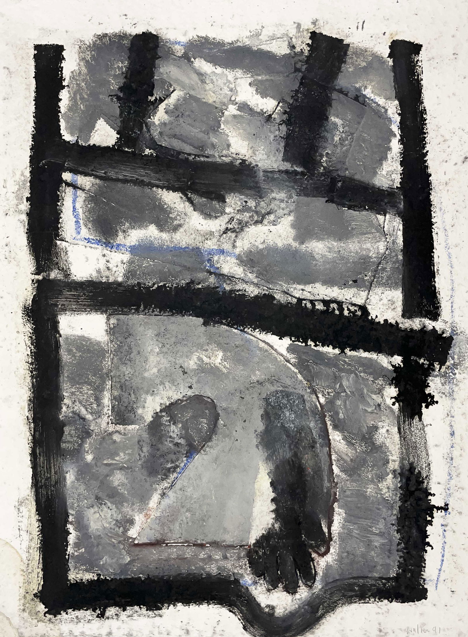 John Walker - Untitled (Composition in Black and Gray): Lot 170 John Walker British (b. 1939) Untitled (Composition in Black and Gray) (1991) monoprint signed lower right 50 1/2 x 40 1/2 inches unframed Provenance: From a Private Collection