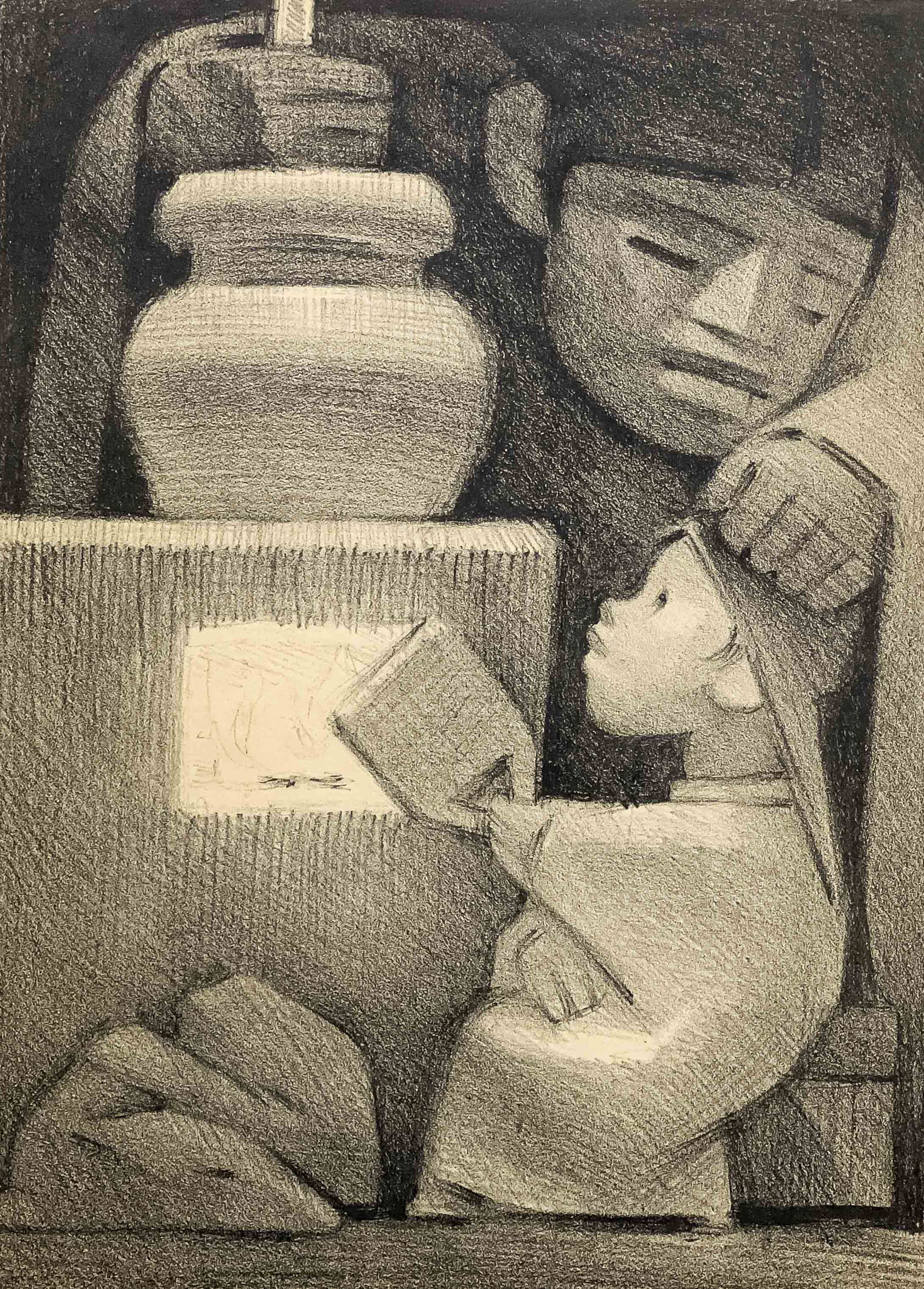 Jean Charlot - Mexican Kitchen/Tortileras with Rolled Petate II (1 of 4)