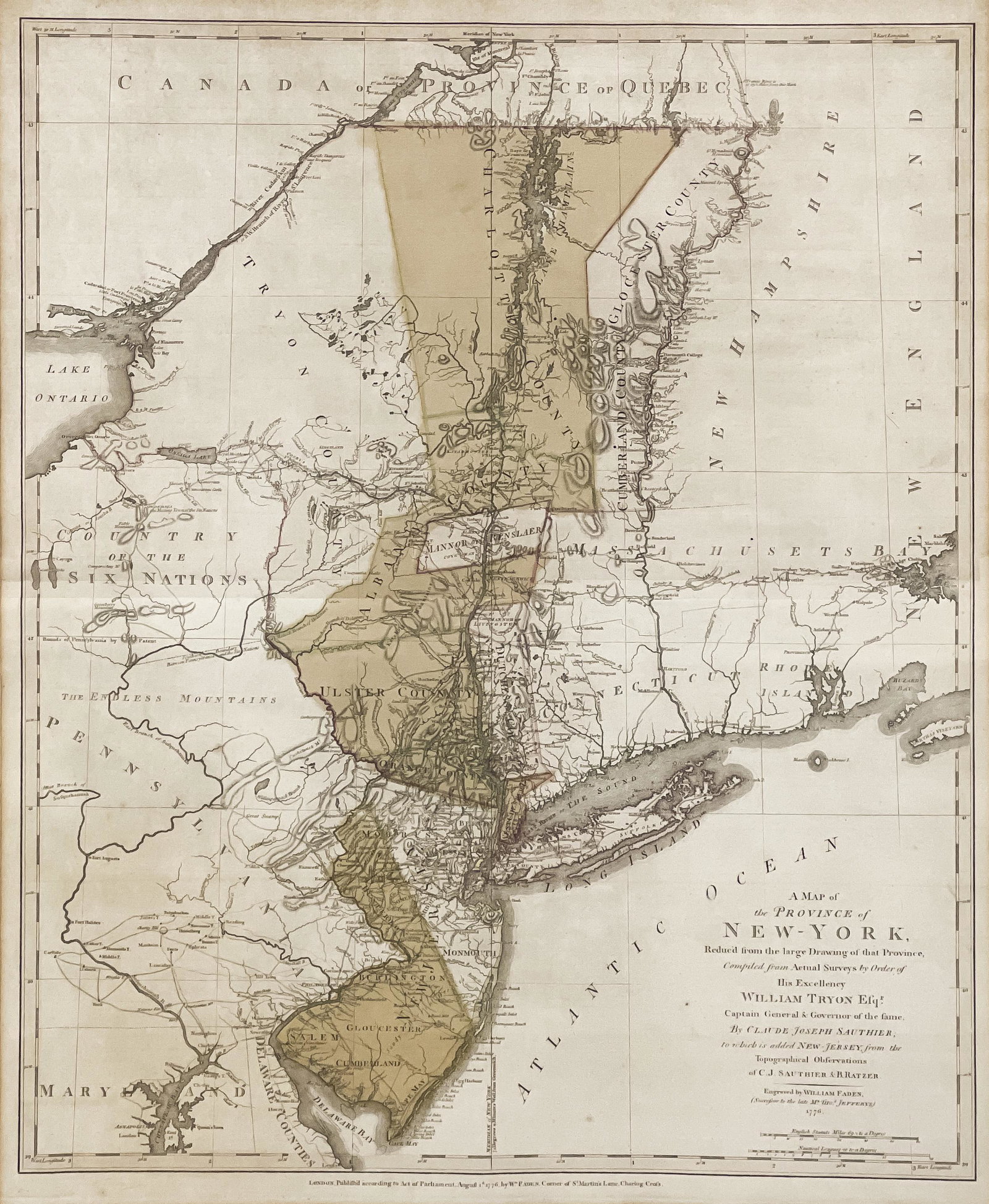 Map of 1776 New York and New Jersey (1 of 4)