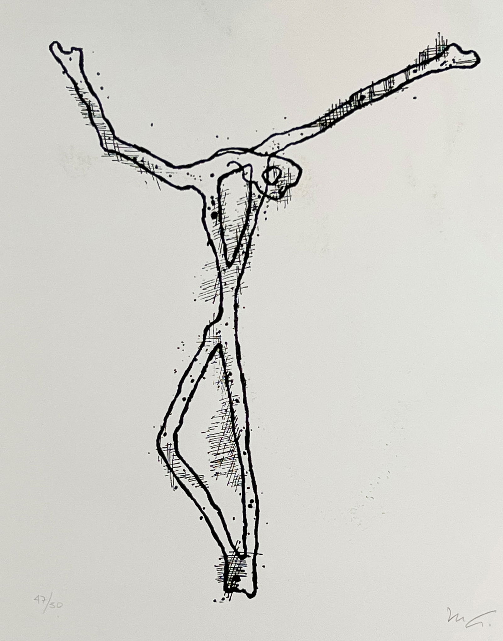 Mathias Goeritz - Salvador de Auschwitz VII: Lot 21 Mathias Goeritz Mexican (1915-1990) Salvador de Auschwitz VII (1974) serigraph signed lower right, editioned 47/50 sheet: 19 x 15 inches unframed Provenance: The Graciela Kartofel Collection