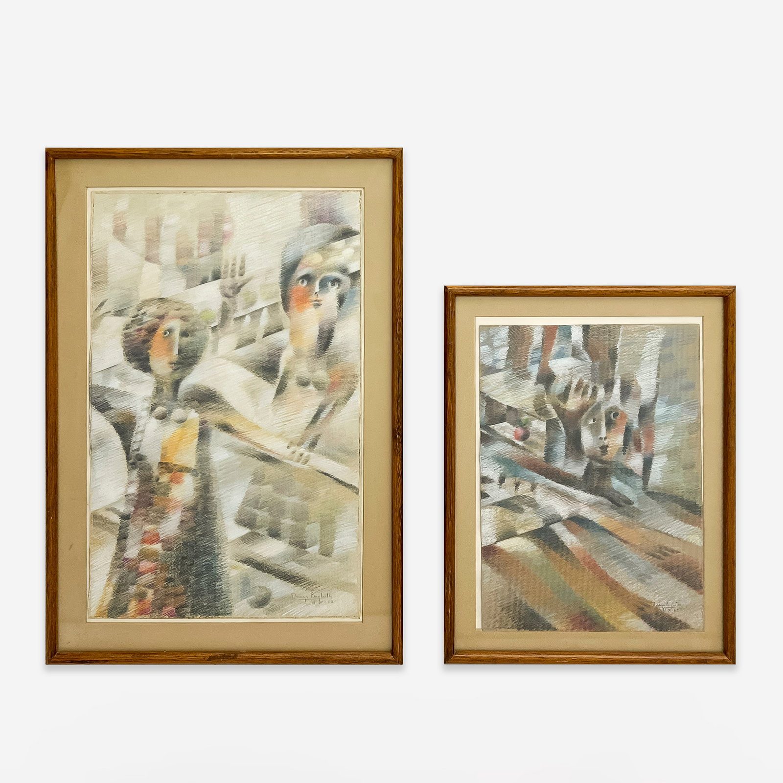 Mireya Baglietto - Figures (2 Works): Lot 109 Mireya Baglietto Argentinian (b. 1936) Figures (2 Works) (1978) colored pencil on paper each signed lower right sheet (larger): 19 1/2 x 12 1/4 inches frame dimensions (larger): 23 1/2 x 16 x 