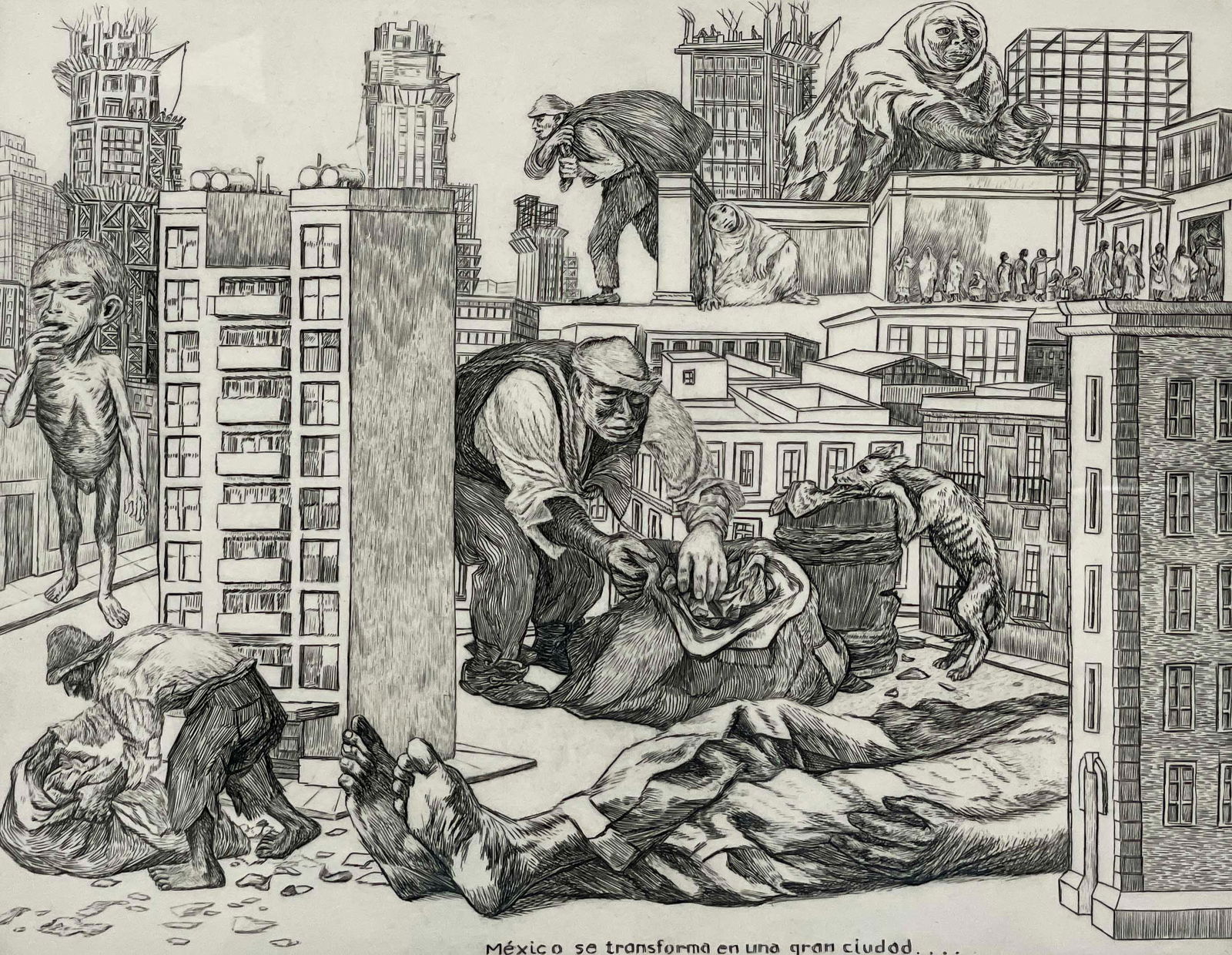 Alfredo Zalce - México se transforma en una gran cuidad... (1 of 4)