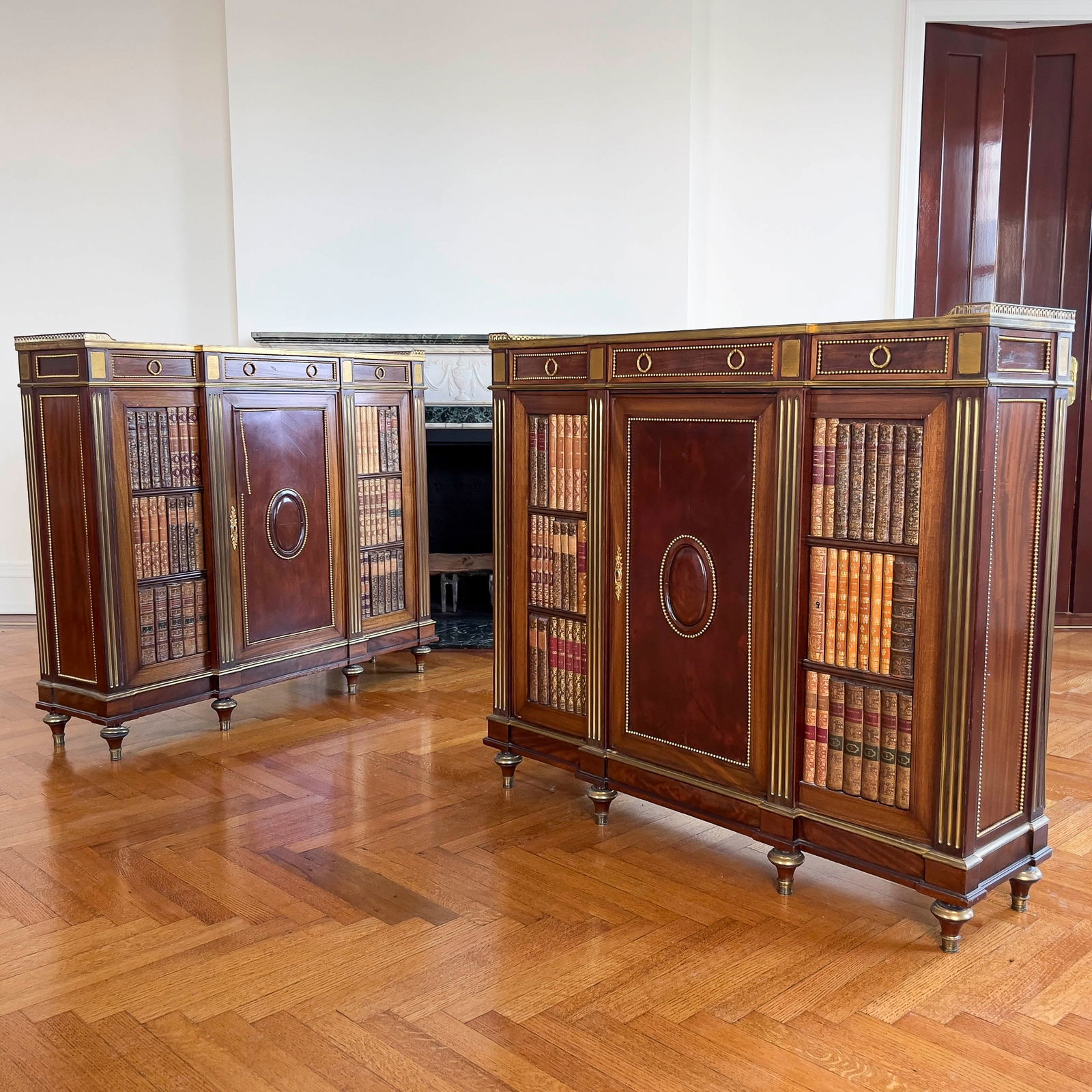 Louis XVI Style Cabinets with Faux Book Doors (1 of 8)