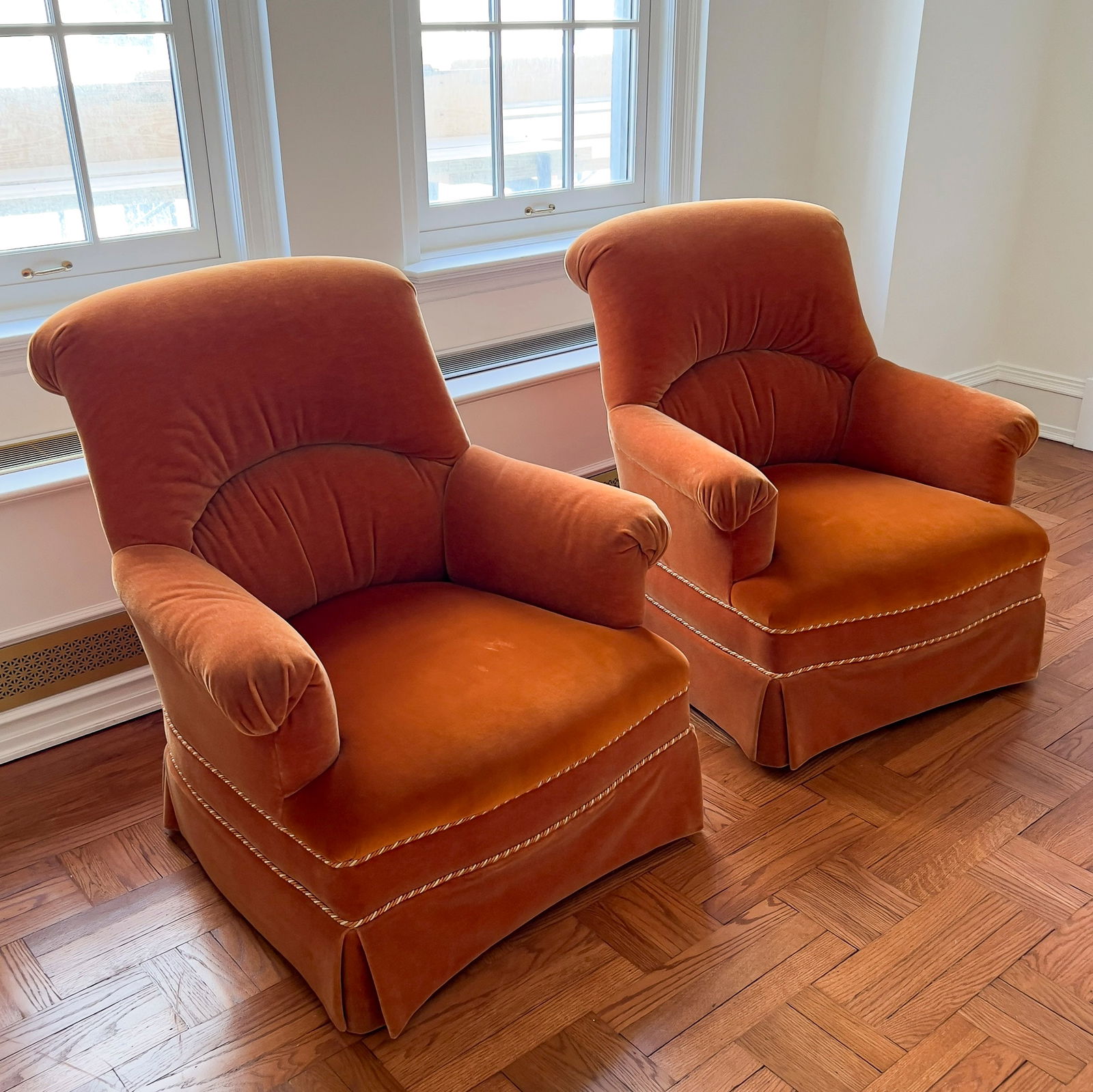 Mohair Club Chairs, Pair (1 of 5)