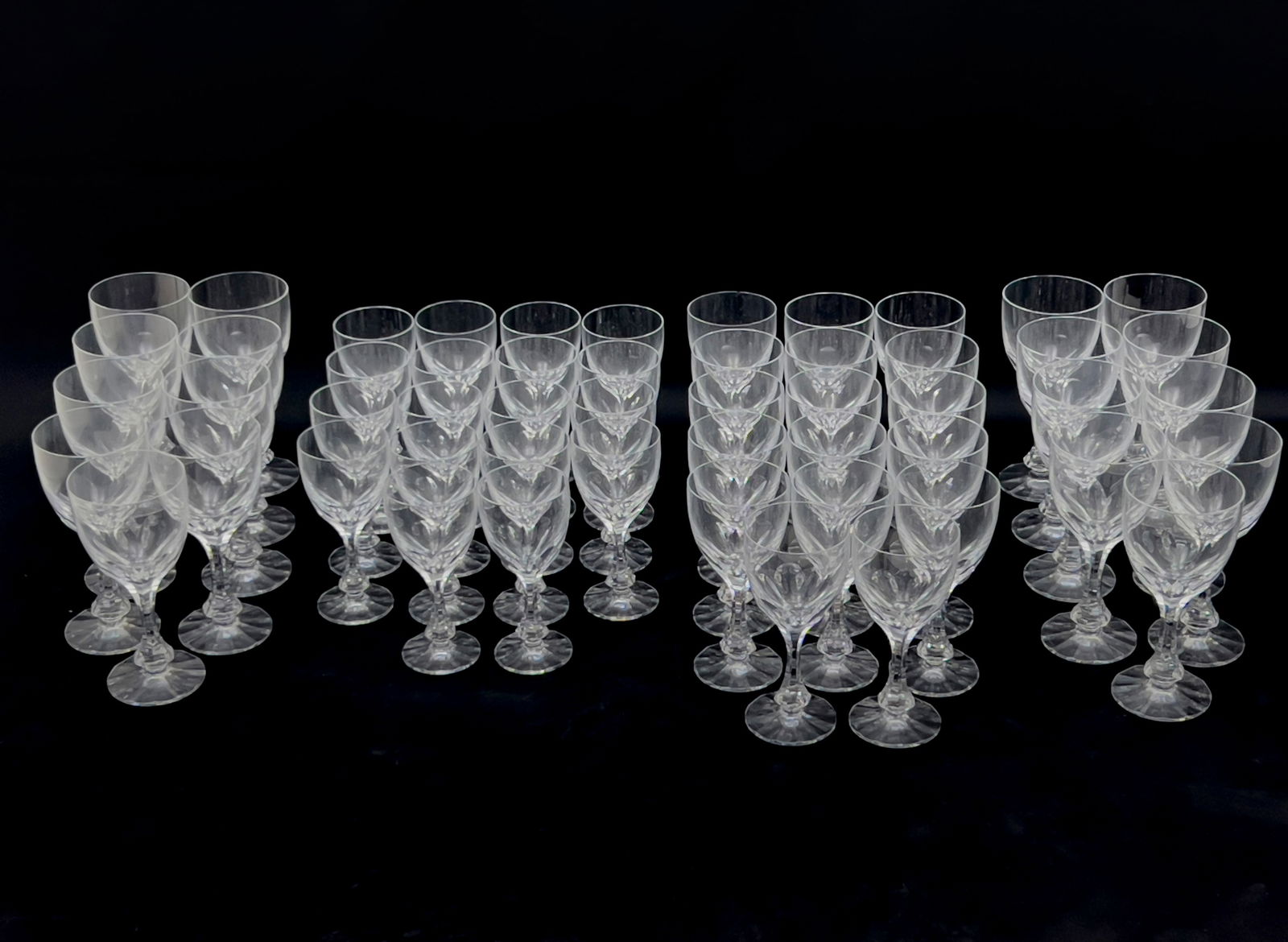 Baccarat - ”Monaco” Cut Crystal Stemware, Group of 53 (1 of 6)