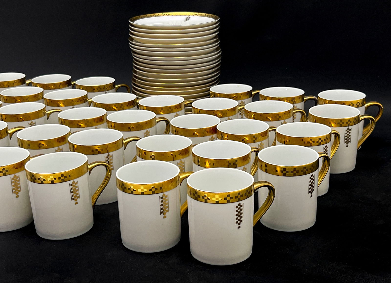 Tiffany & Co. - Frank Lloyd Wright in Imperial Coffee Cups and Plates, Group of 60 (1 of 6)