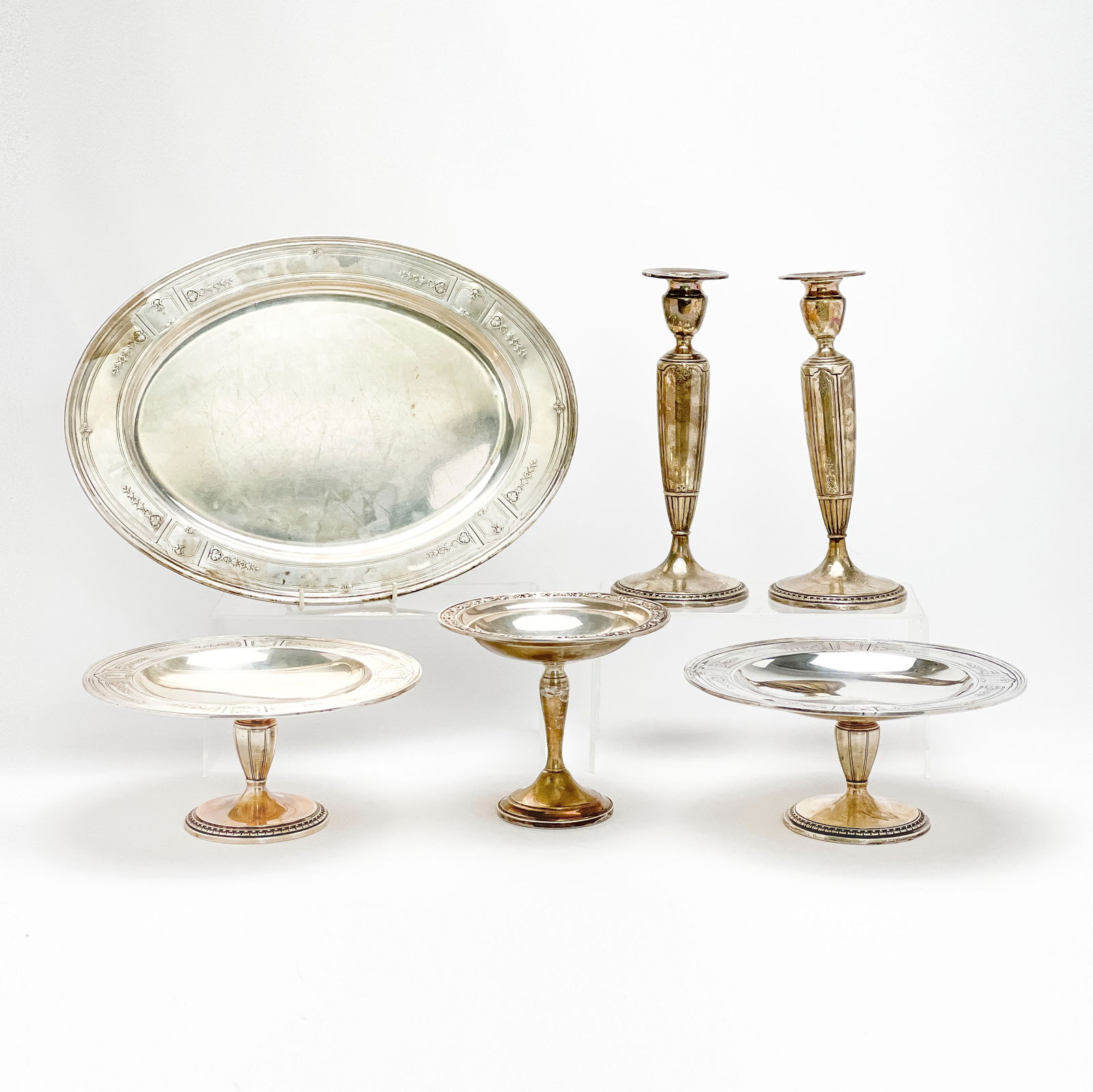 Gorham Silver - Serving Set with Candlesticks (1 of 5)