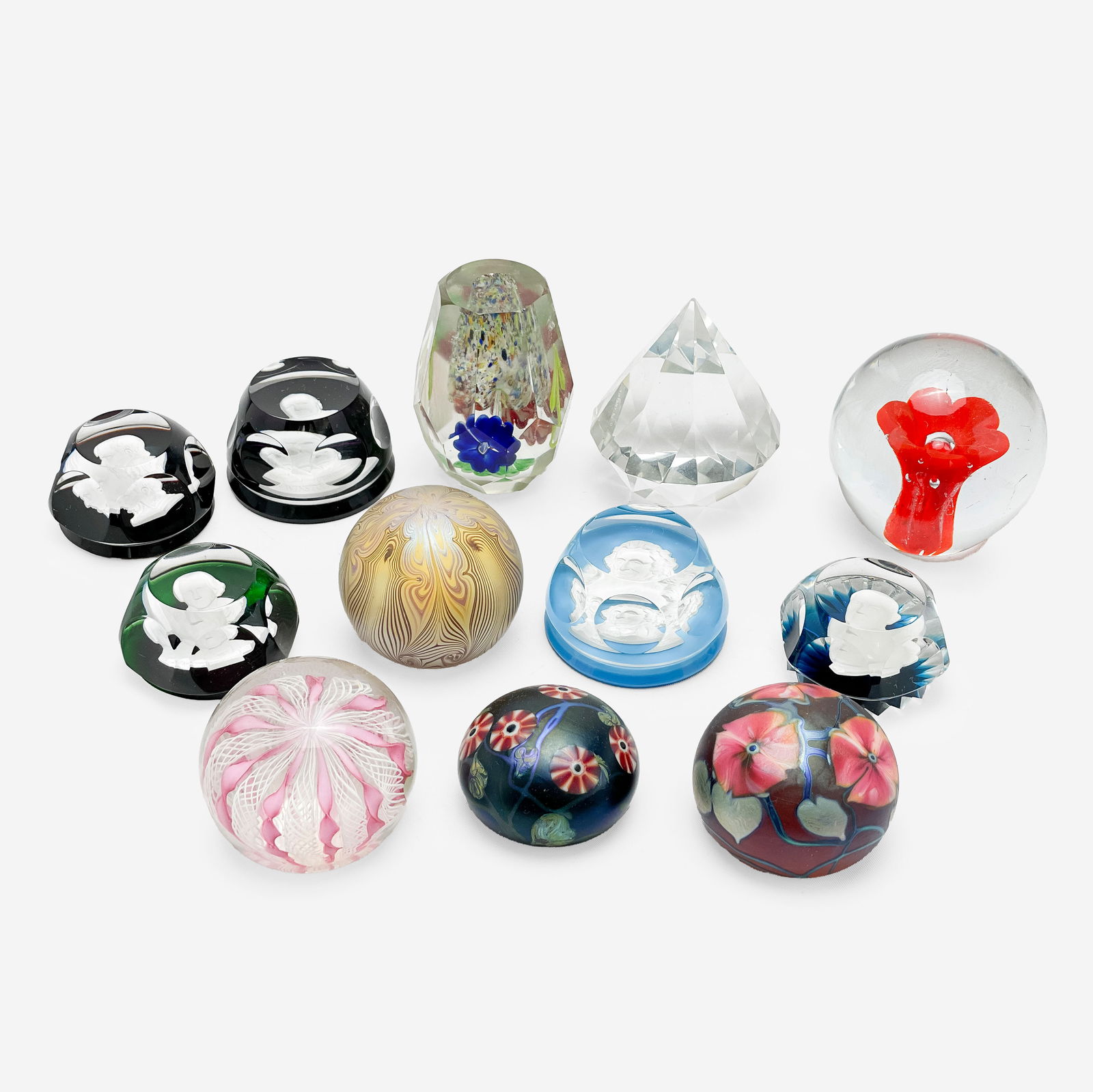 David Lotton, Tiffany & Co., Barrat and Other Paperweights, Group of 13 (1 of 6)