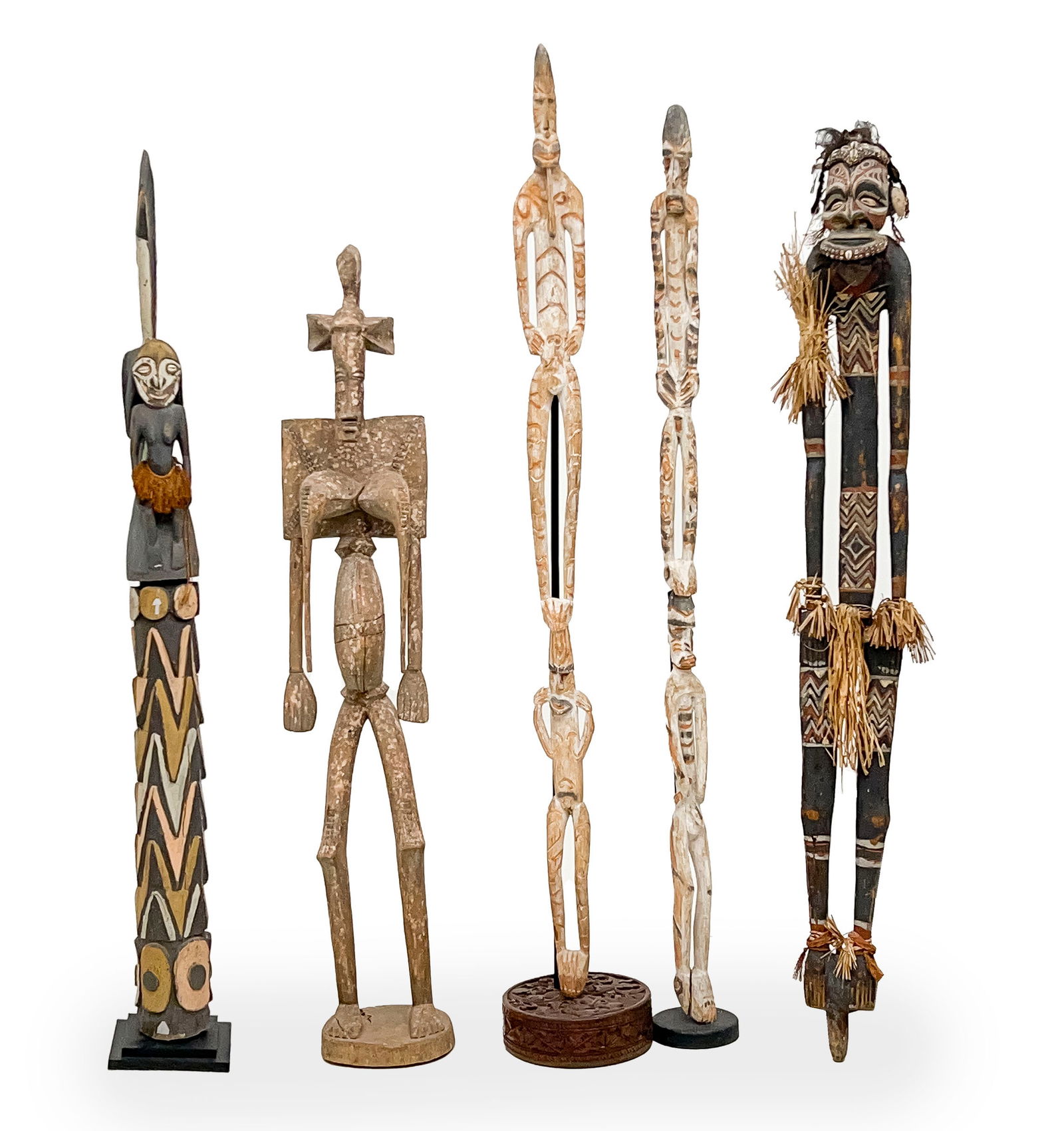 Group of 5 Large African Wood Figures (1 of 7)