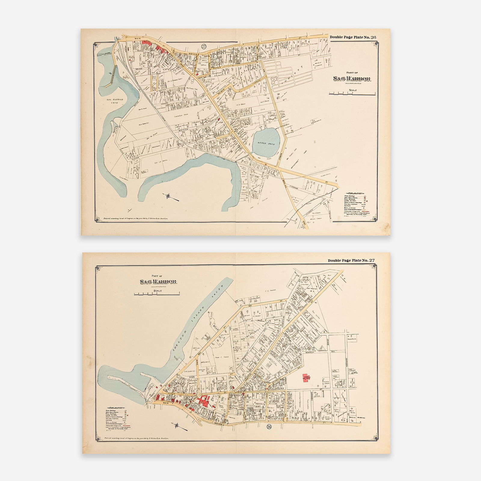 E. Belcher Hyde Map Co. - Maps of Sag Harbor, Group of 2 (1 of 3)