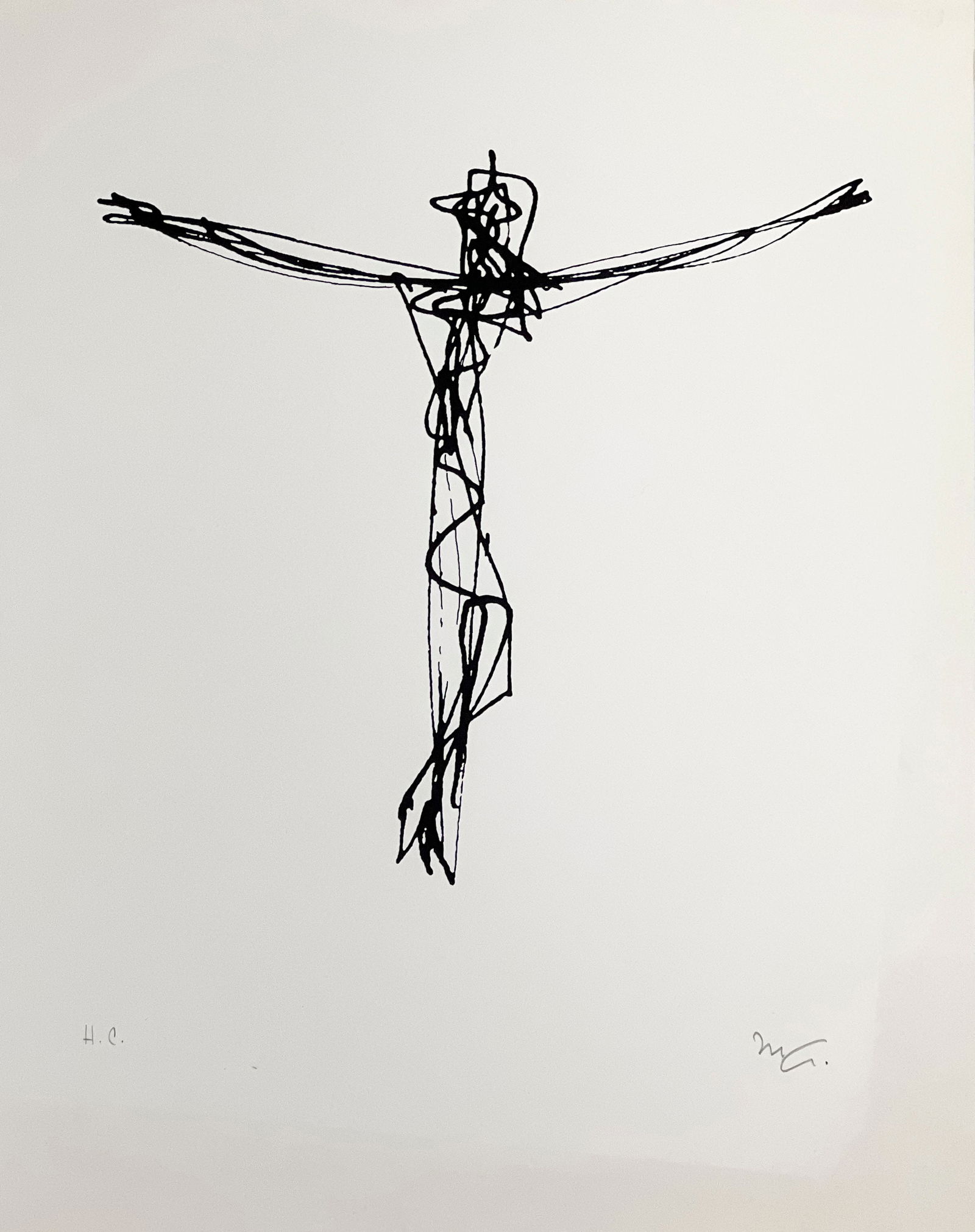 Mathias Goeritz - Salvador de Auschwitz: Lot 248 Mathias Goeritz Mexican (1915-1990) Salvador de Auschwitz (1974) serigraph signed lower right, H.C. 19 x 15 inches unframed Provenance: The Graciela Kartofel Collection