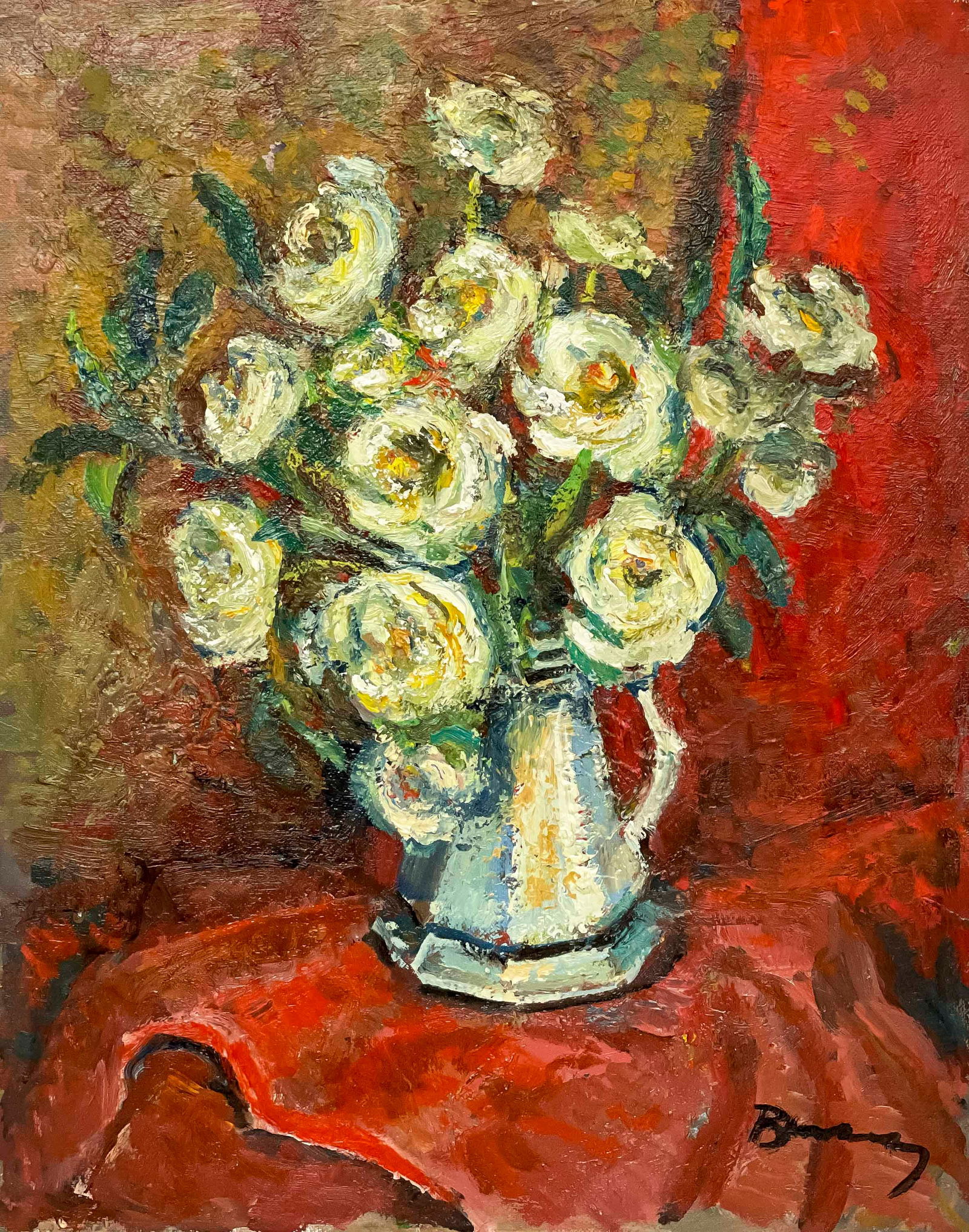 Albert Bela Bauer - Still Life with White Roses (1 of 4)