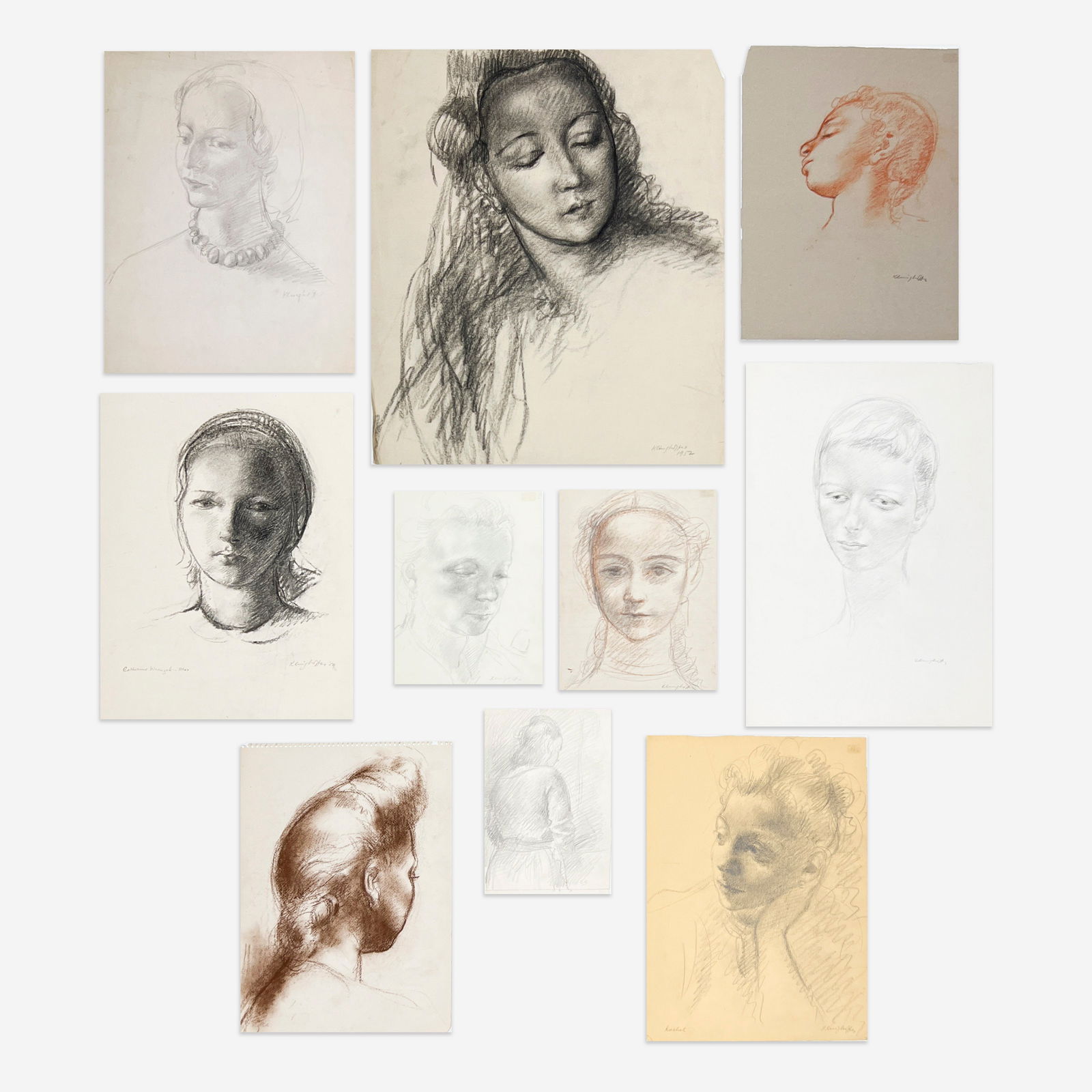 Clara Klinghoffer - Portraits of Woman, Group of 10 (1 of 7)