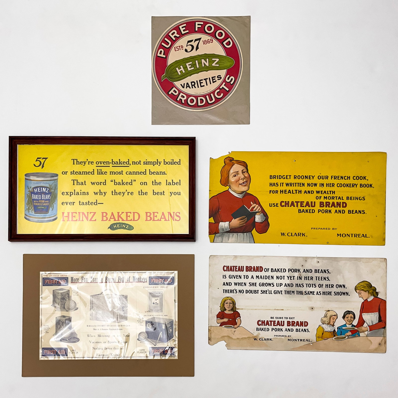 Vintage Heinz, and other Food Advertisement signs, Group of 5 (1 of 4)