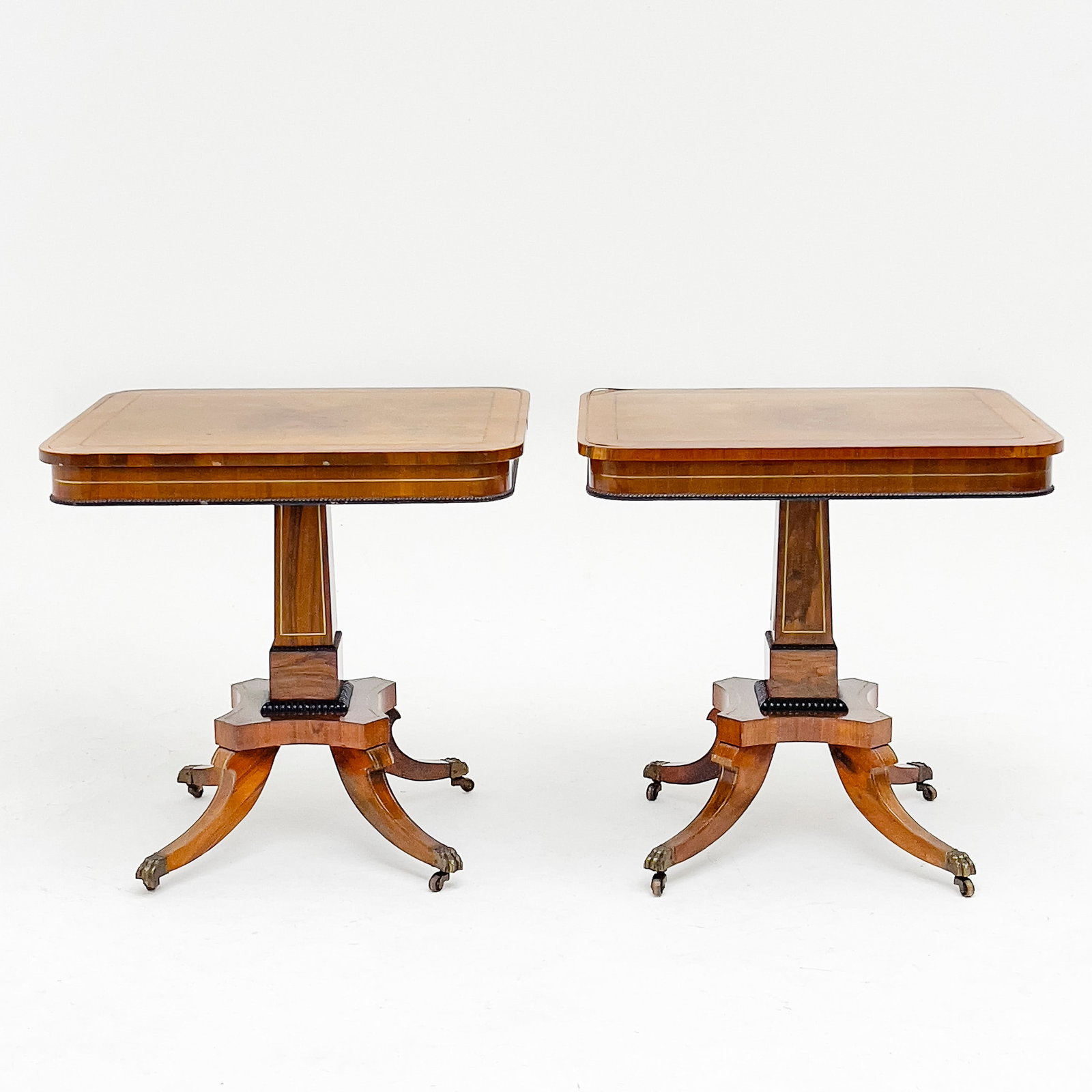 Regency Style Rosewood Side Tables, Pair (1 of 6)