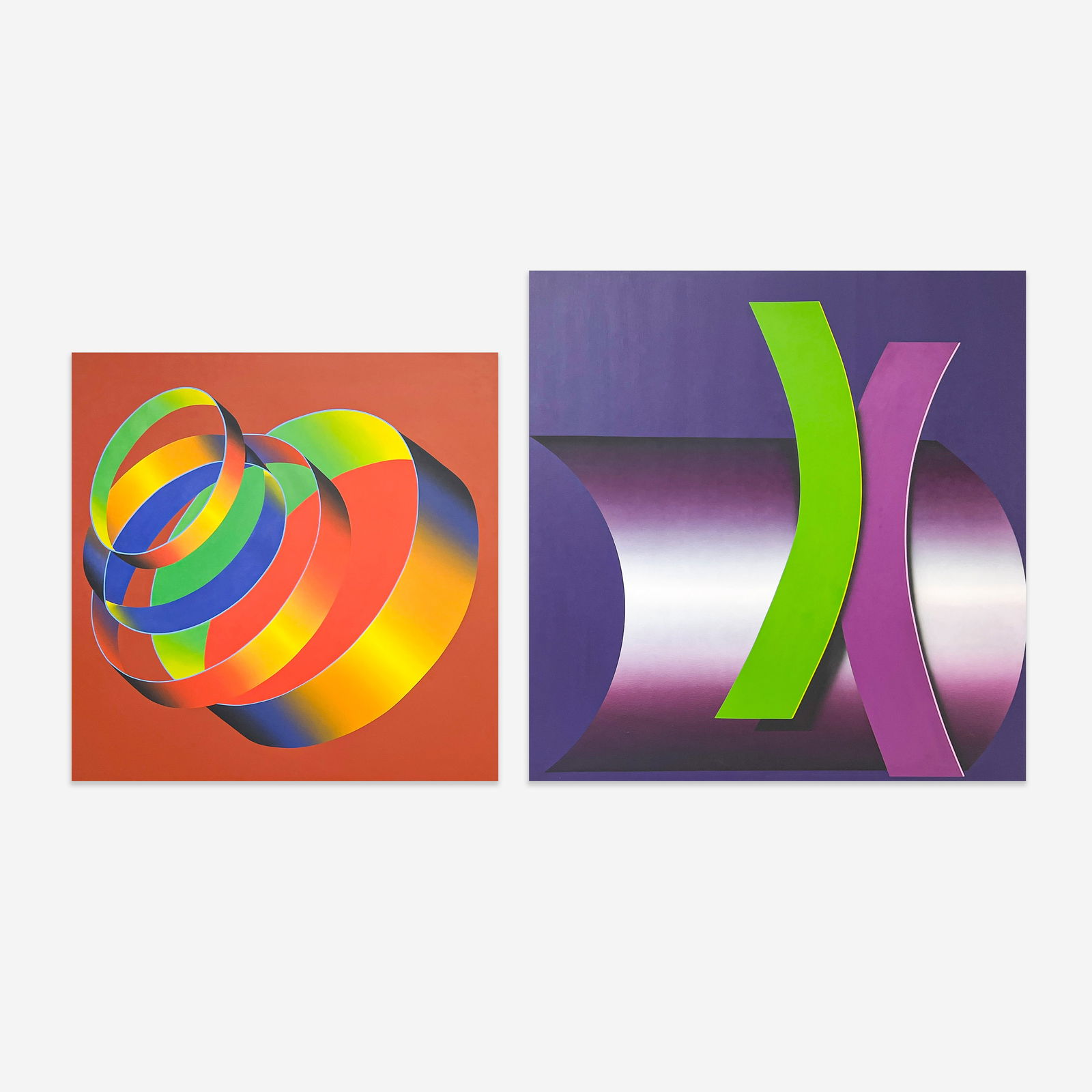 Jack Brusca - Once Upon a Time There is a Revolution / Renny and Friends (2 Works): Lot 73 Jack Brusca American (1939-1993) Once Upon a Time There is a Revolution / Renny and Friends (2 Works) (1969/70) oil on canvas each signed verso larger: 72 x 72 inches unframed Provenance: From