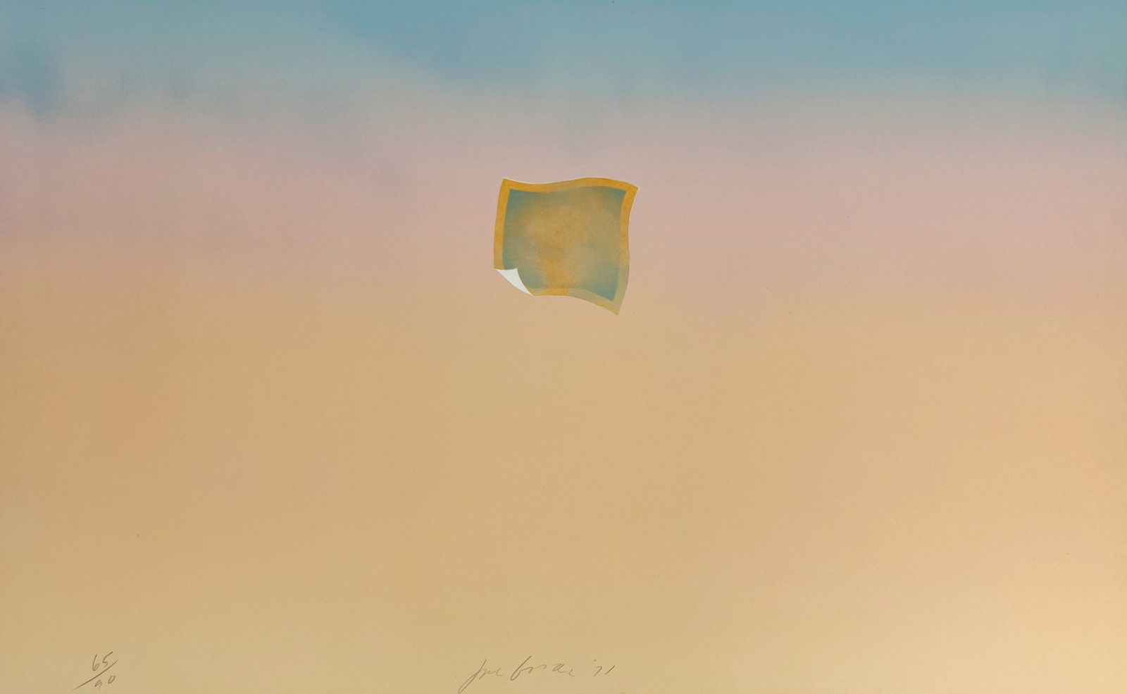 Joe Goode - Untitled: Lot 114 Joe Goode American (b. 1937) Untitled (1971) lithograph signed lower center, editioned 65/90, with blind stamp 18 x 29 inches unframed Provenance: From a Private Collection