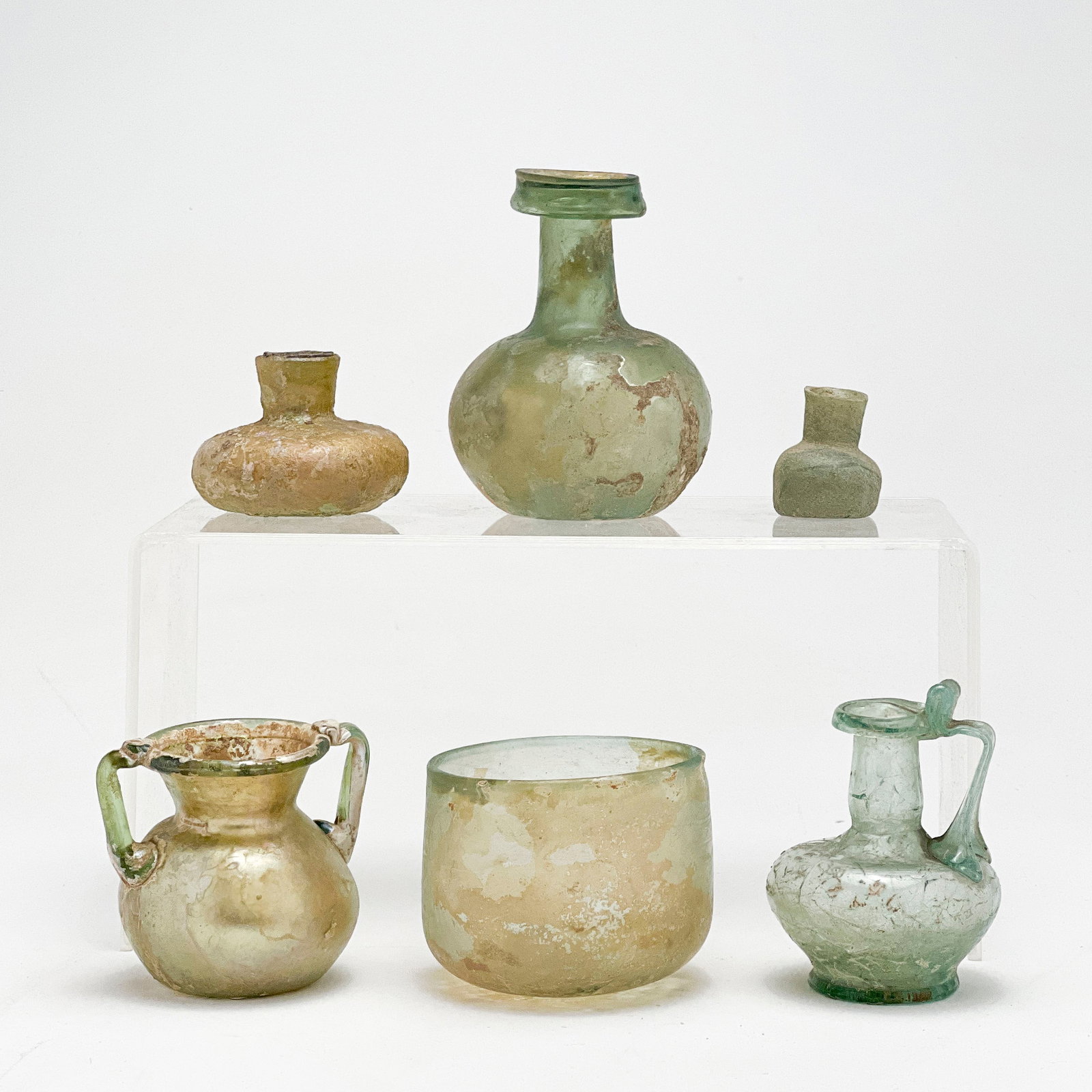 Collection of Ancient Roman Glass Vessels, Group of 6 (1 of 5)