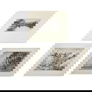 Donald Shaw MacLaughlan - River Song #1 / The Salute / Untitled (Mountain Valley) (3 Works): Lot 347 Donald Shaw MacLaughlan Canadian/American (1876-1938) River Song #1 / The Salute / Untitled (Mountain Valley) (3 Works) (1918/1926/1908) etching each signed plate (largest): 11 x 14 1/4 inches