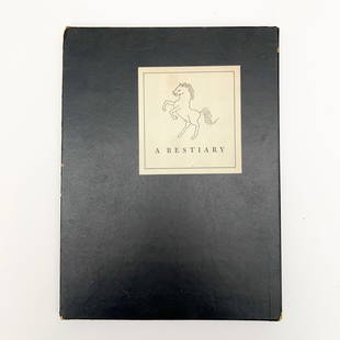 Alexander Calder - A Bestiary: Lot 9 Alexander Calder American (1898-1976) A Bestiary (1955) cloth boards with silver stamped design, with cardboard slip cover compiled by Richard Wilbur and illustrated by Alexander Calder printed