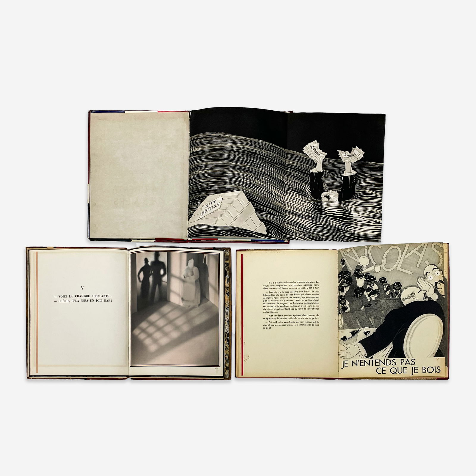 Paul Iribe - Blanc et rouge, Rose et noir, and Bleu blanc rouge: Lot 31 Paul Iribe French (1883-1935) Blanc et rouge, Rose et noir, and Bleu blanc rouge (1930-1932) lithographs 3 promotional albums published by Les Etablissements Nicolas, a popular Parisian wine me