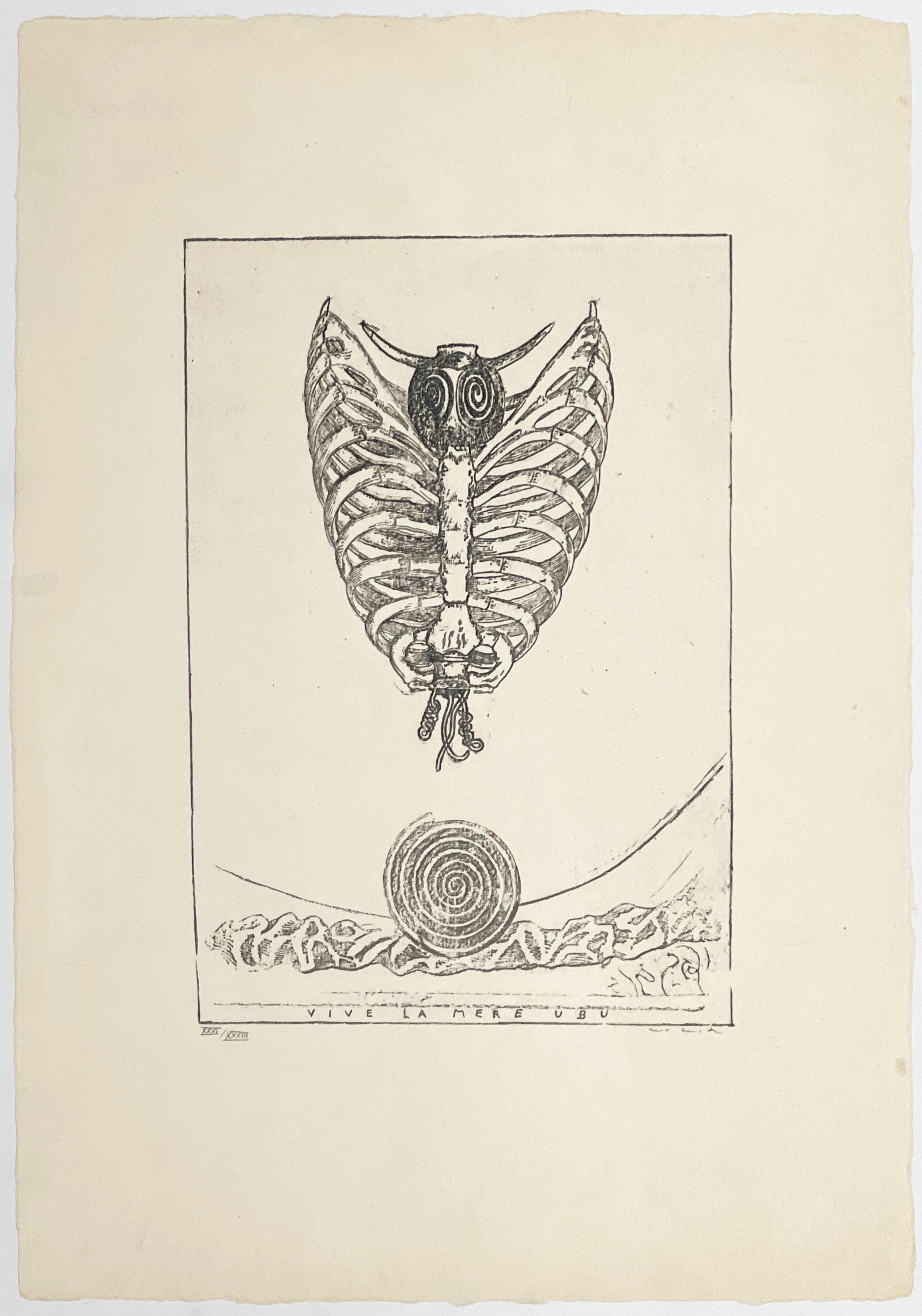 Max Ernst - Vive La Mère Ubu: Lot 220 Max Ernst German (1891-1976) Vive La Mère Ubu lithograph signed lower right, editioned XXVI/XXXIII sheet: 20 x 26 1/2 inches unframed Provenance: Property from the Estate of Rosa and Aaro