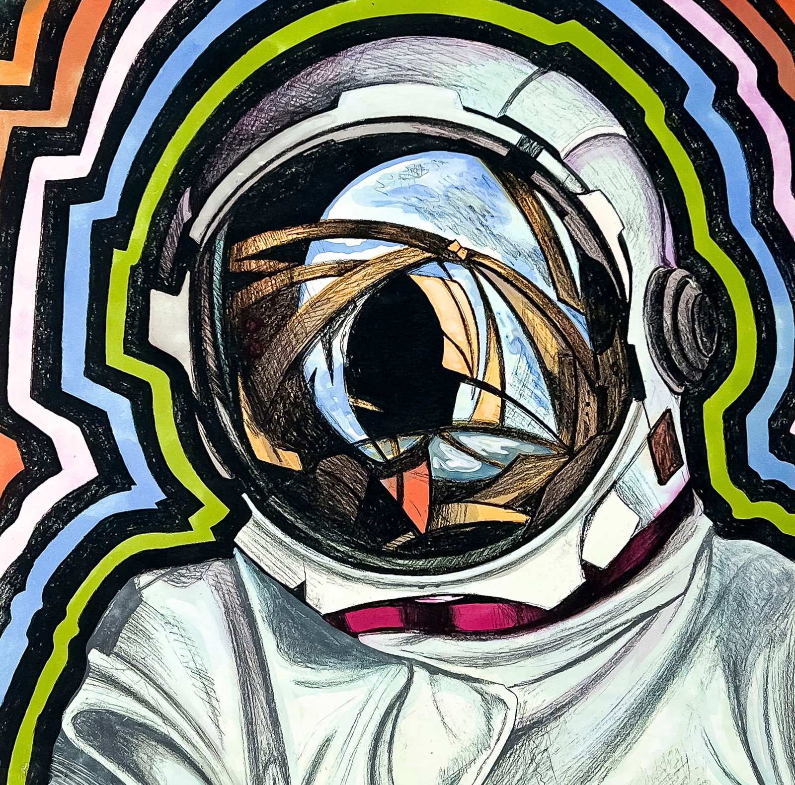 Lowell Nesbitt - Bicentennial Hats Series - Space Helmet (1 of 4)