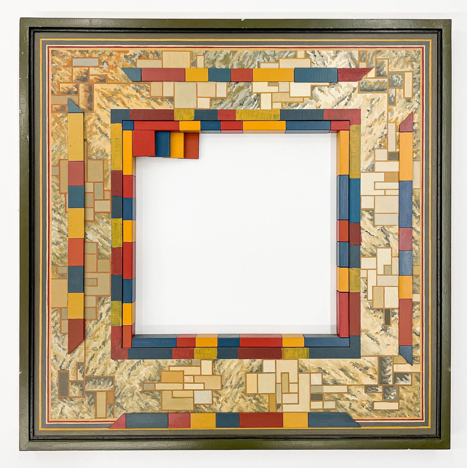 Jerry Buchanan - Event: Lot 229 Jerry Buchanan American (1936-1992) Event (1972-74) acrylic on masonite and wood signed verso 31 3/4 x 31 3/4 inches frame dimensions: 33 5/8 x 33 5/8 x 2 3/8 inches Additional Information: s