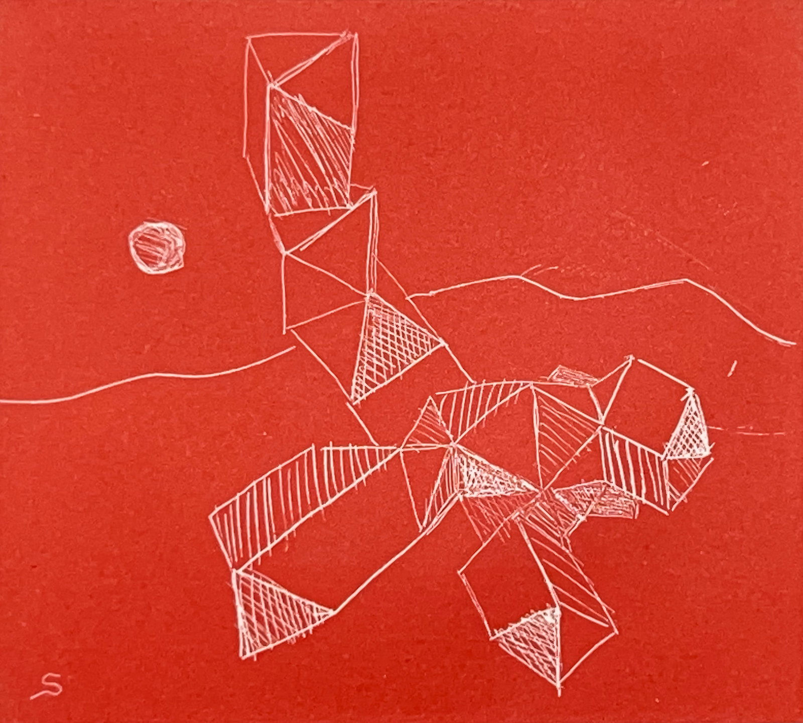 Sebastián - Untitled (Geometric Form in Red) (1 of 4)