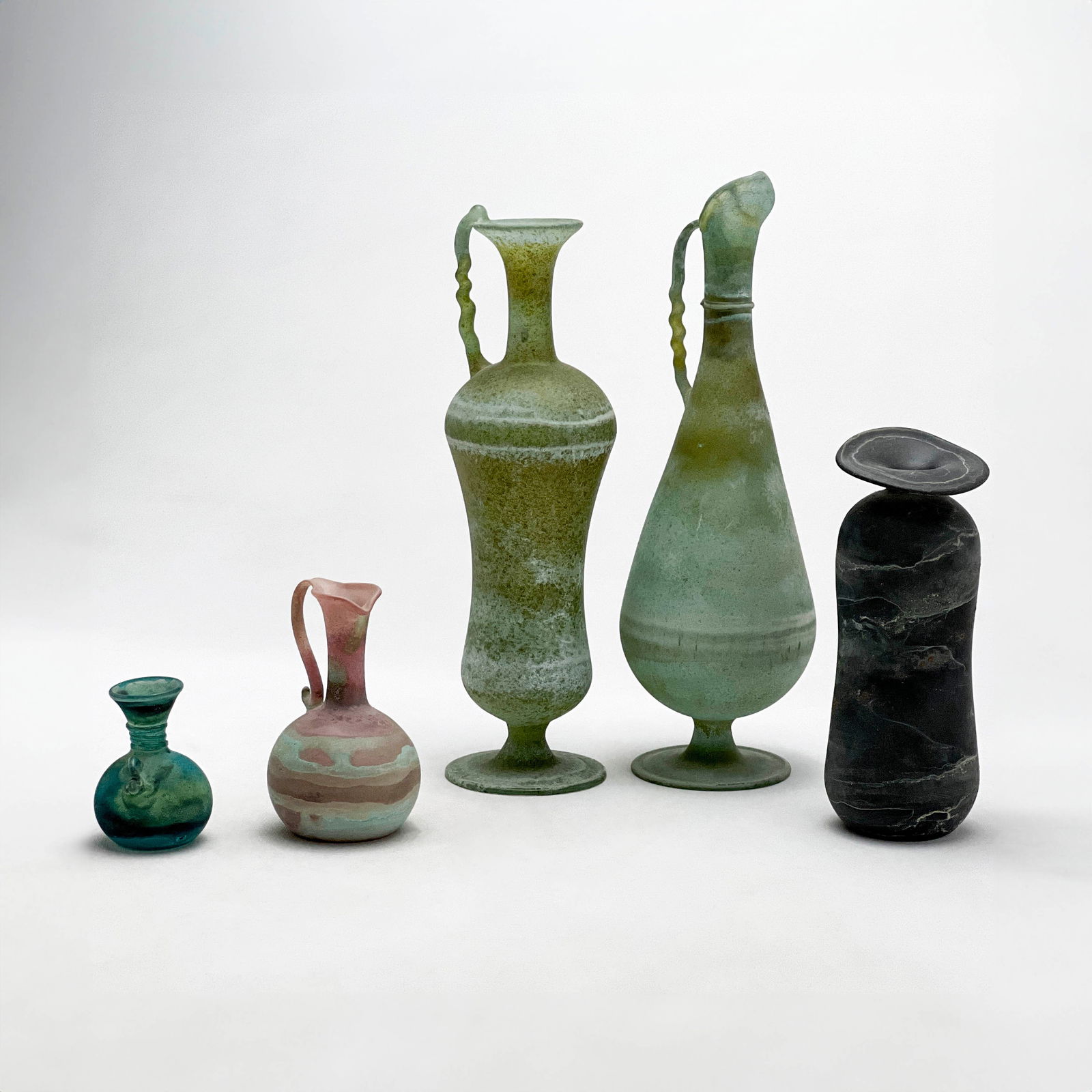 Contemporary Classical Style Glass Vessels, Group of 5 (1 of 3)