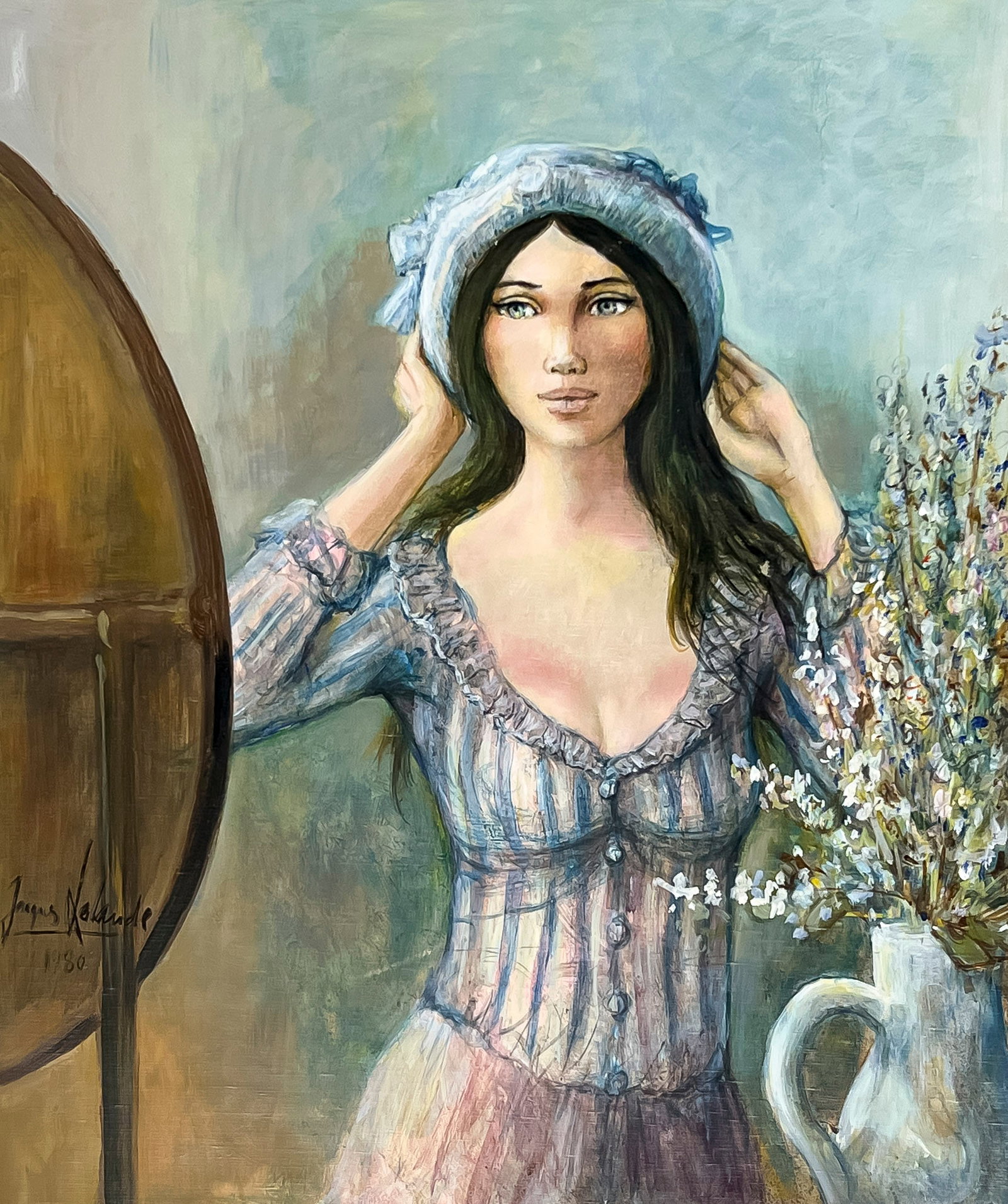 Jacques Lalande - Untitled (Woman): Lot 272 Jacques Lalande French (1921-2003) Untitled (Woman) (1980) oil on canvas (unstretched) signed and dated lower left 28 1//2 x 23 1/2 inches unframed Provenance: Purchased from Arnot Gallery