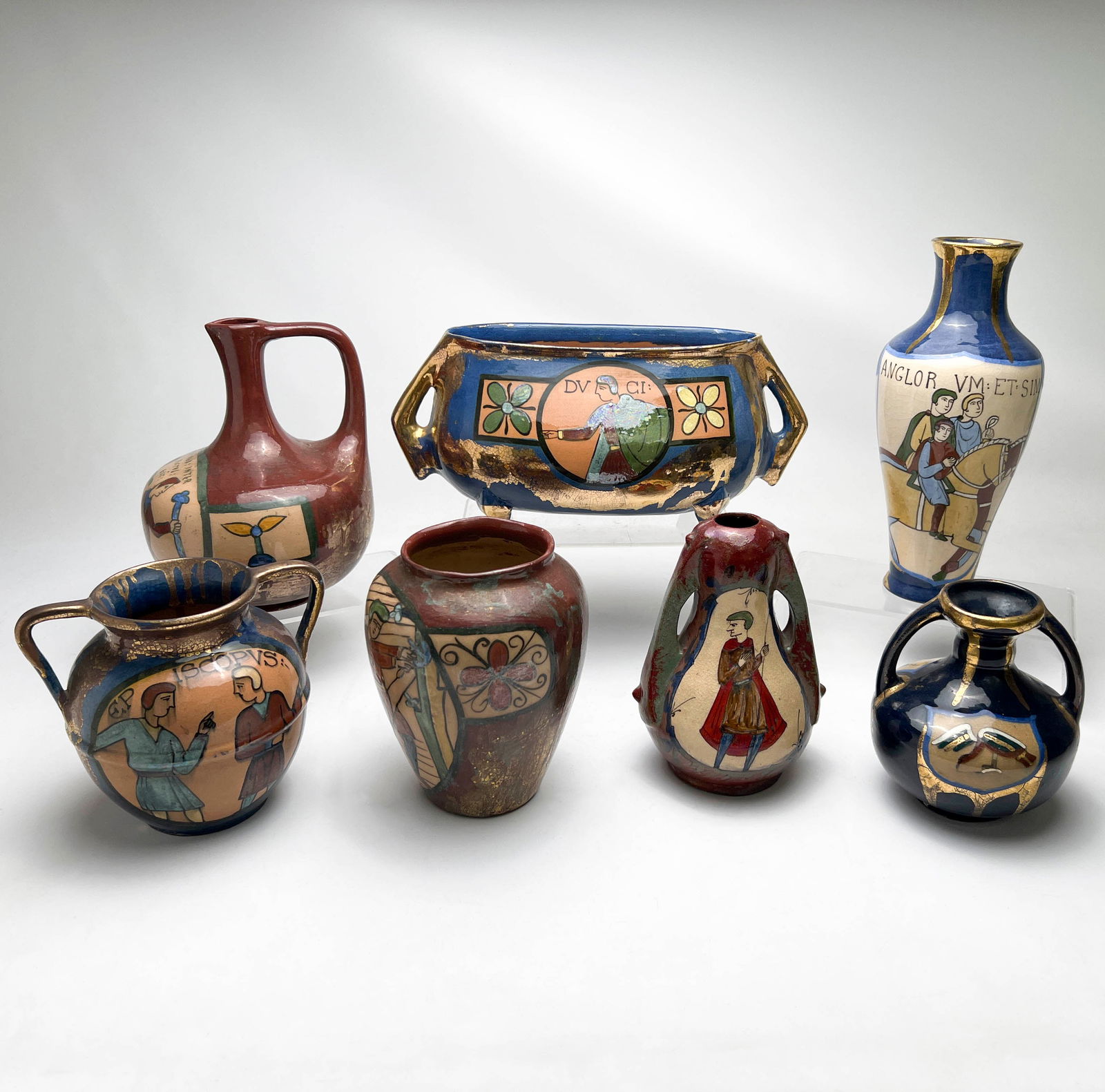 Bayeux Tapestry Lustre Vases, Group of 7 (1 of 4)