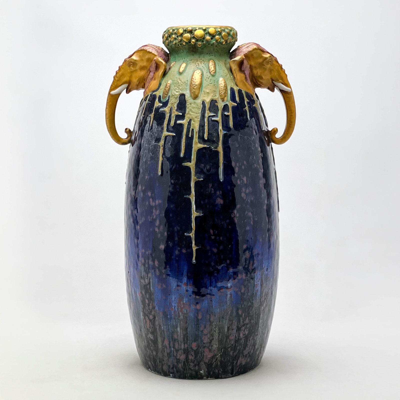 Art Nouveau Amphora Elephant Head Vase (1 of 6)