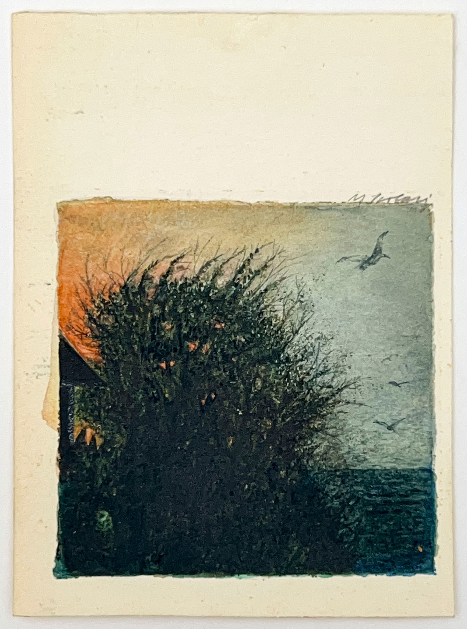 Massimo Scolari - Isola d'Elba: Lot 97 Massimo Scolari Italian (b. 1943) Isola d'Elba (1975) watercolor and graphite on Paper signed upper right image: 2 1/16 x 2 1/16 inches sheet: 3 1/4 x 2 3/8 inches matted by artist: 8 5/8 x 6 7